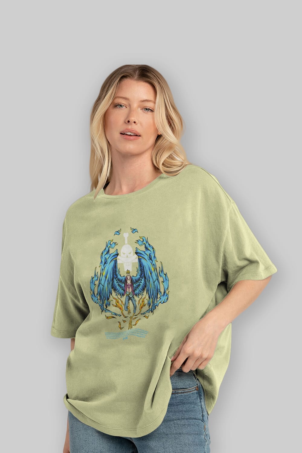 Marco Anime Ön Baskılı Oversize t-shirt %100 pamuk Erkek Kadın Unisex