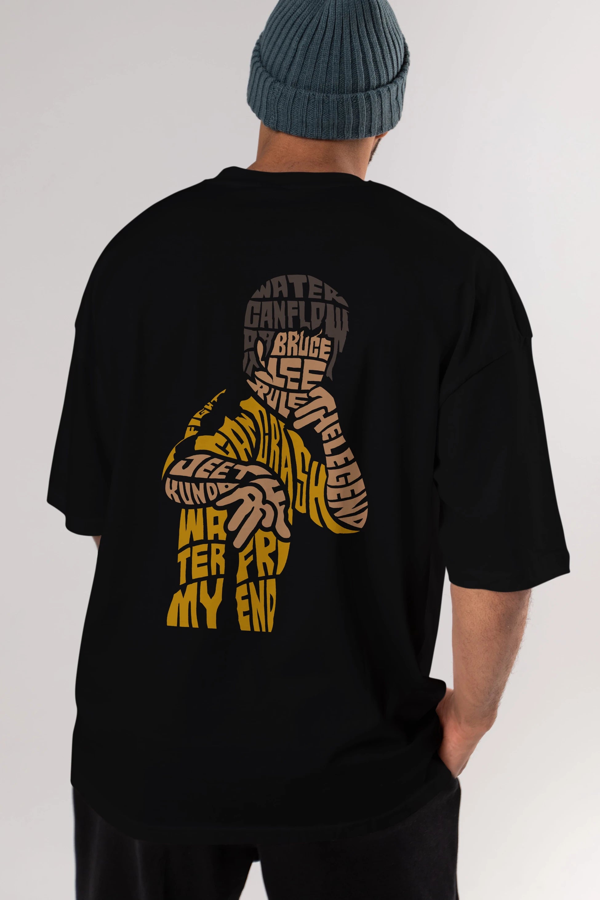 Bruce Lee Arka Baskılı Oversize t-shirt %100 pamuk Erkek Kadın Unisex