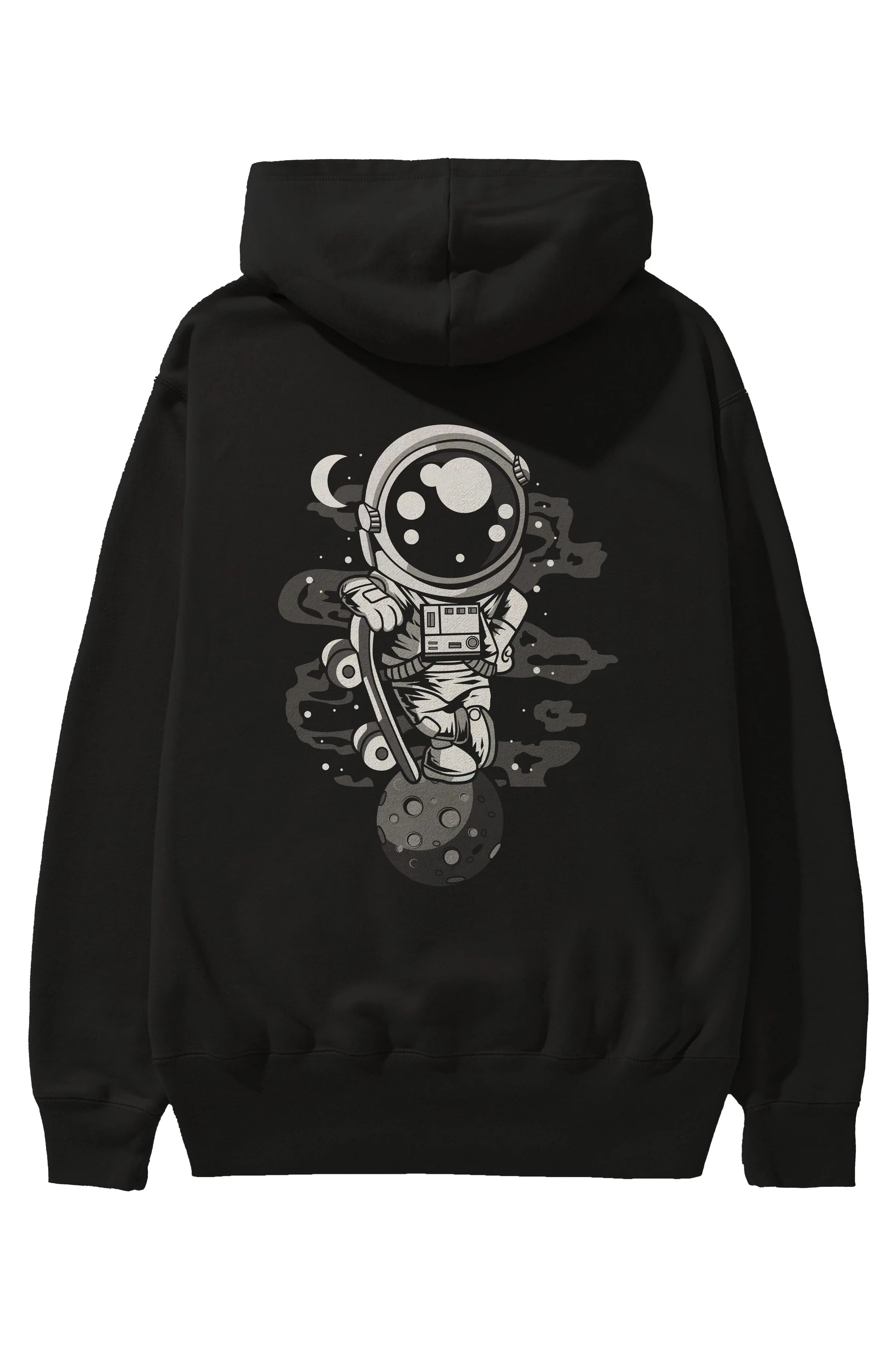 Astronaut Skater Boy Arka Baskılı Hoodie Oversize Kapüşonlu Sweatshirt Erkek Kadın Unisex