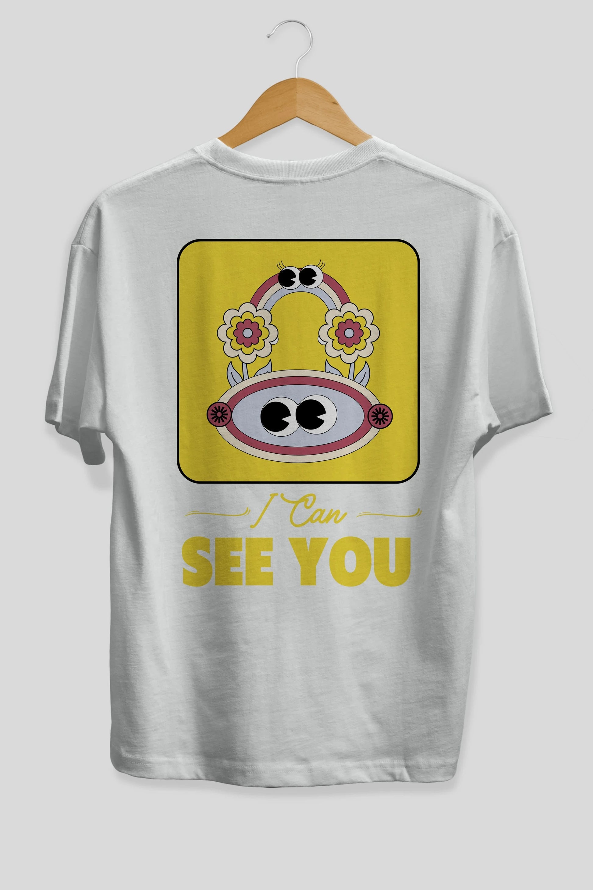 I Can See You Yazılı Arka Baskılı Oversize t-shirt Erkek Kadın Unisex