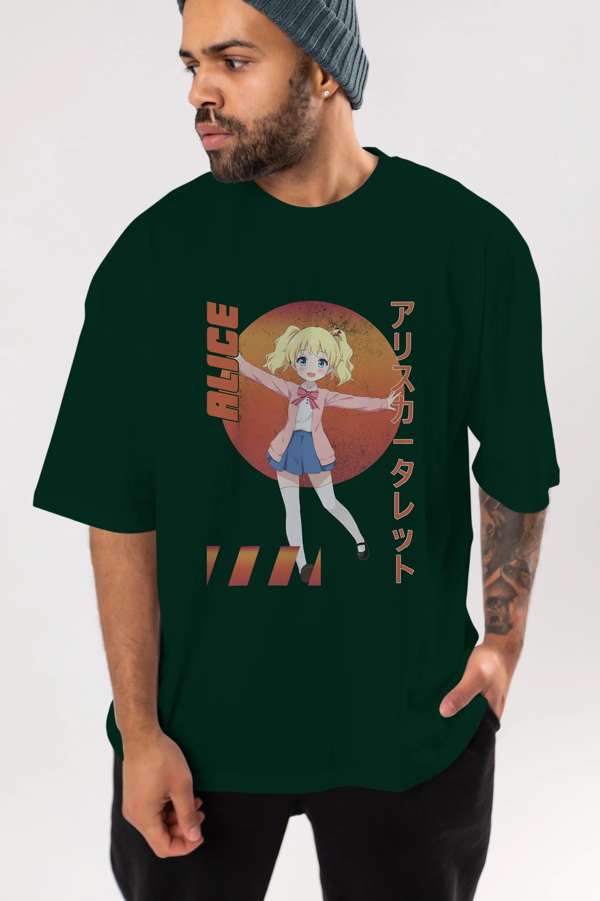 Alice Cartelet 15 Anime Ön Baskılı Oversize t-shirt %100 pamuk Erkek Kadın Unisex
