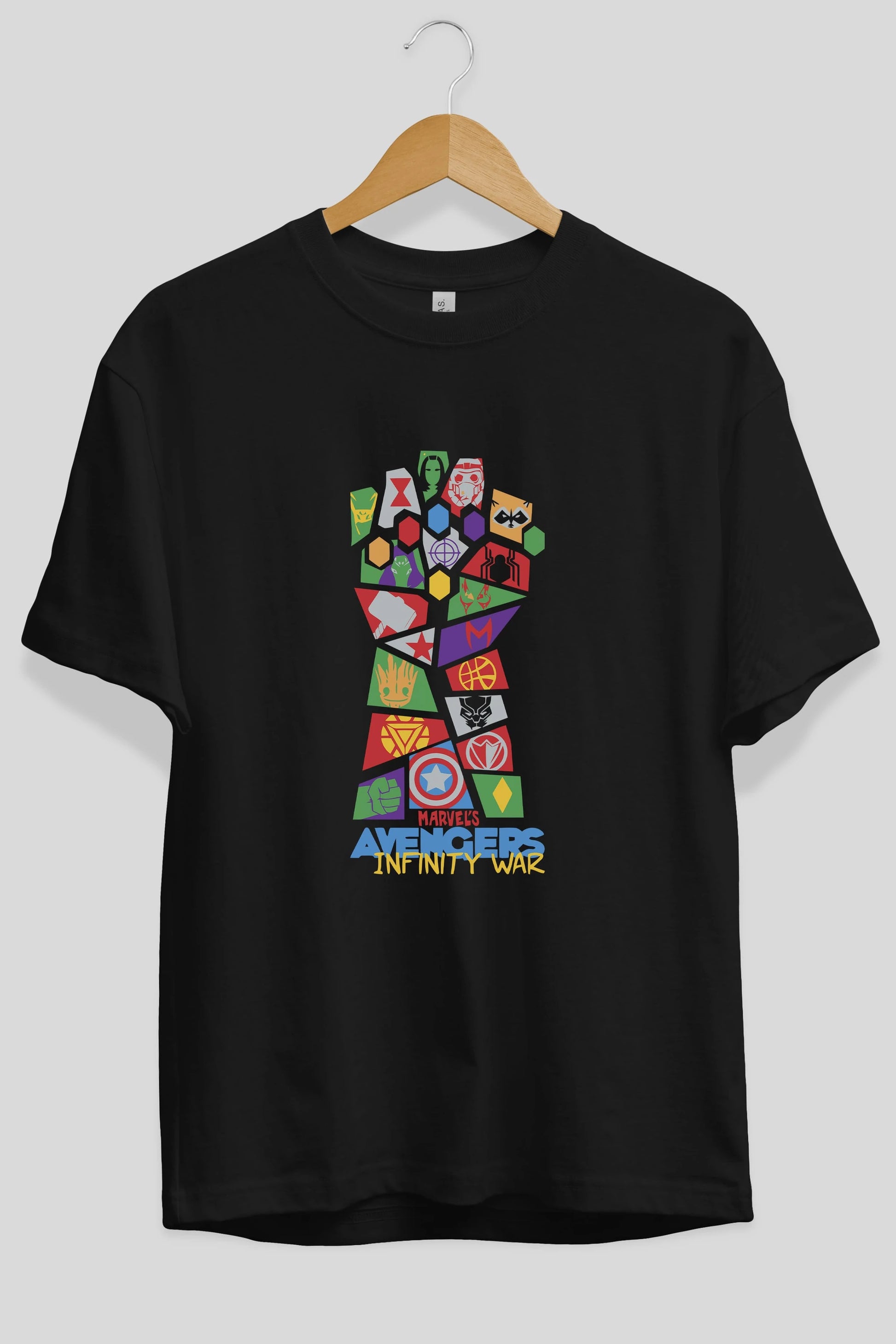 The Avengers Ön Baskılı Oversize t-shirt Erkek Kadın Unisex %100 Pamuk Bisiklet Yaka tişort