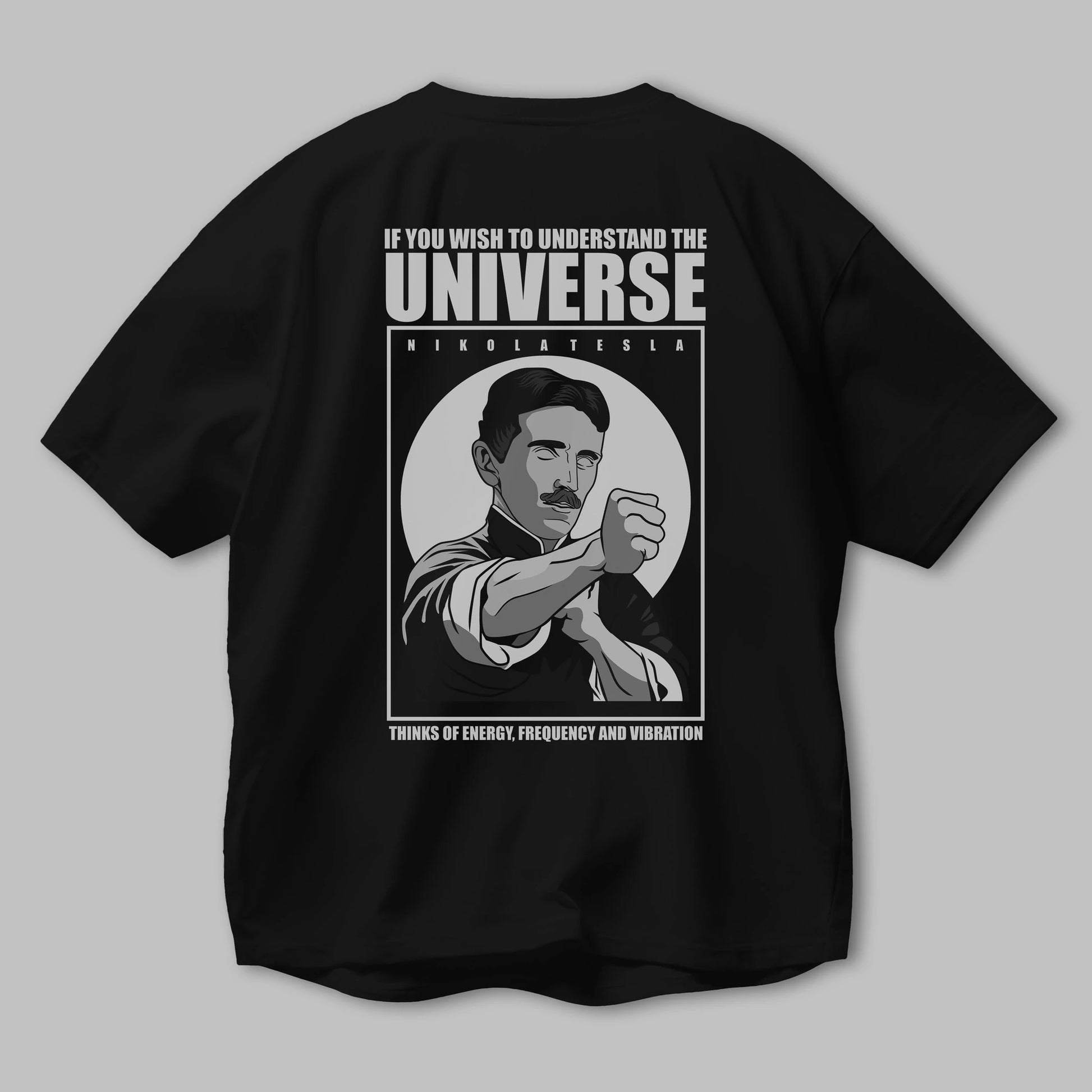 Nicola Tesla Ip Man Arka Baskılı Oversize t-shirt Erkek Kadın Unisex %100 Pamuk tişort