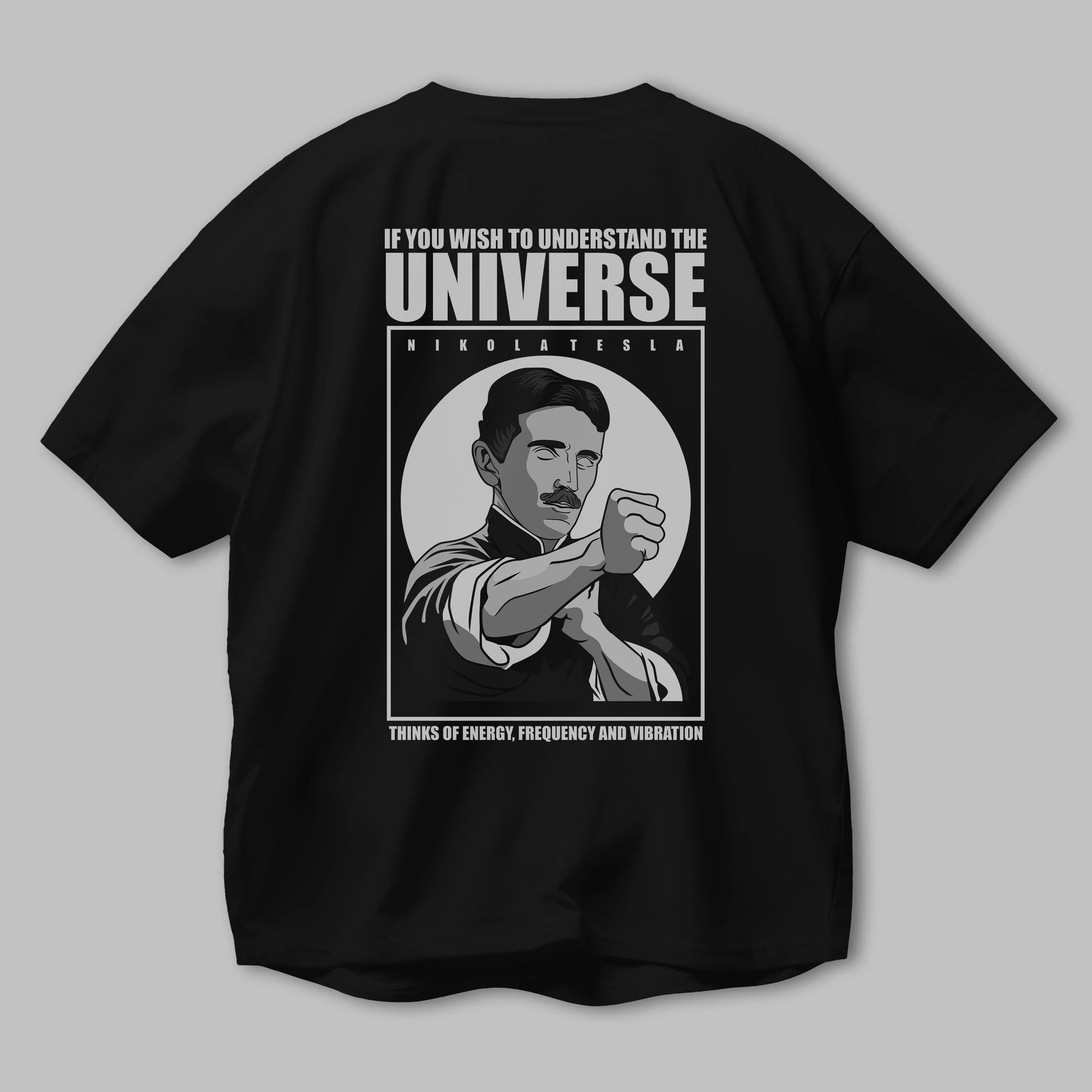 Nicola Tesla Ip Man Arka Baskılı Oversize t-shirt Erkek Kadın Unisex %100 Pamuk tişort