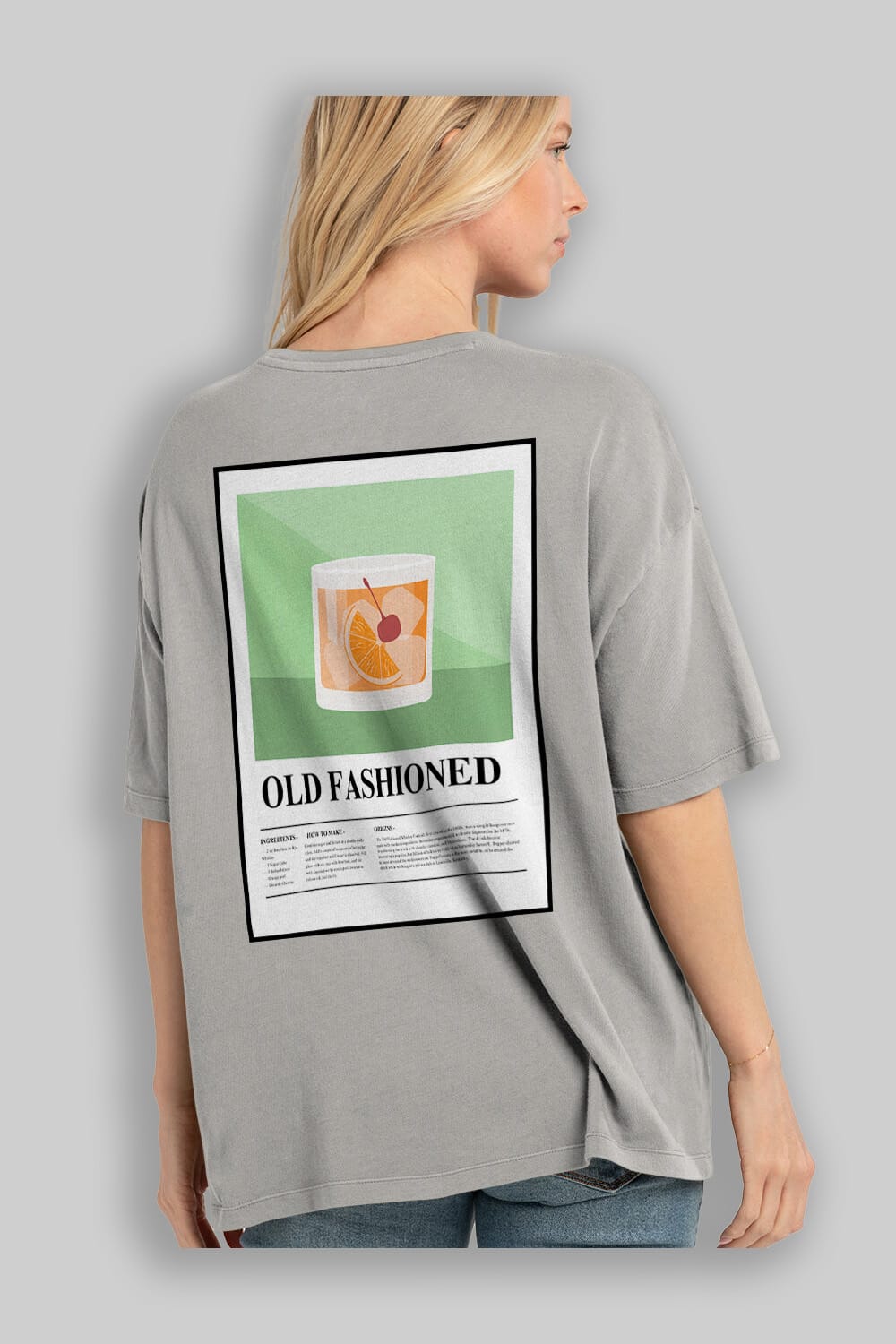 Old Fashioned Arka Baskılı Oversize t-shirt Erkek Kadın Unisex %100 Pamuk Bisiklet Yaka tişort