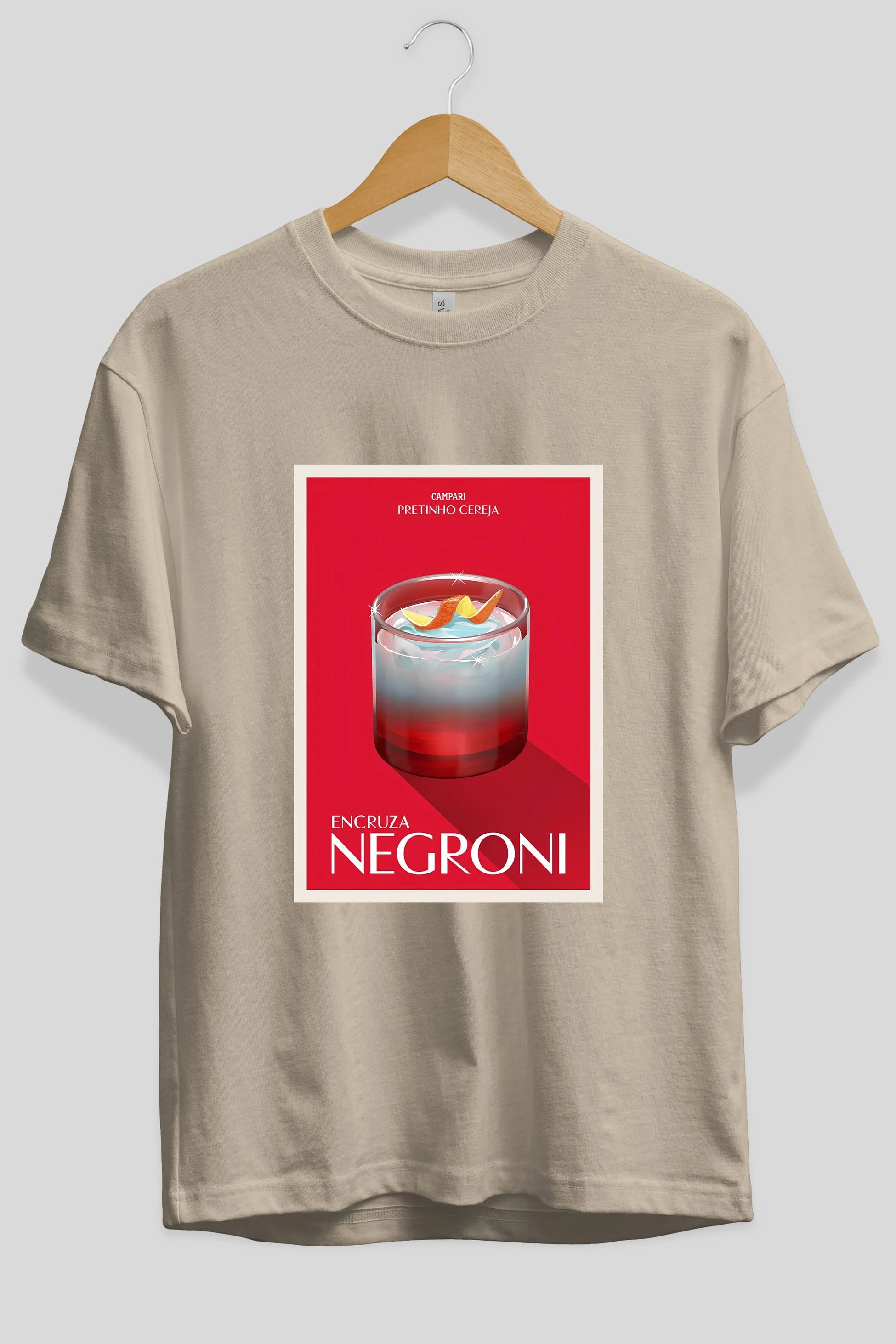 Encruza Negroni Ön Baskılı Oversize t-shirt Erkek Kadın Unisex %100 Pamuk Bisiklet Yaka tişort