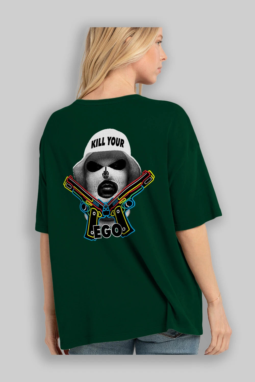 Kill Your Ego Arka Baskılı Oversize t-shirt Erkek Kadın Unisex