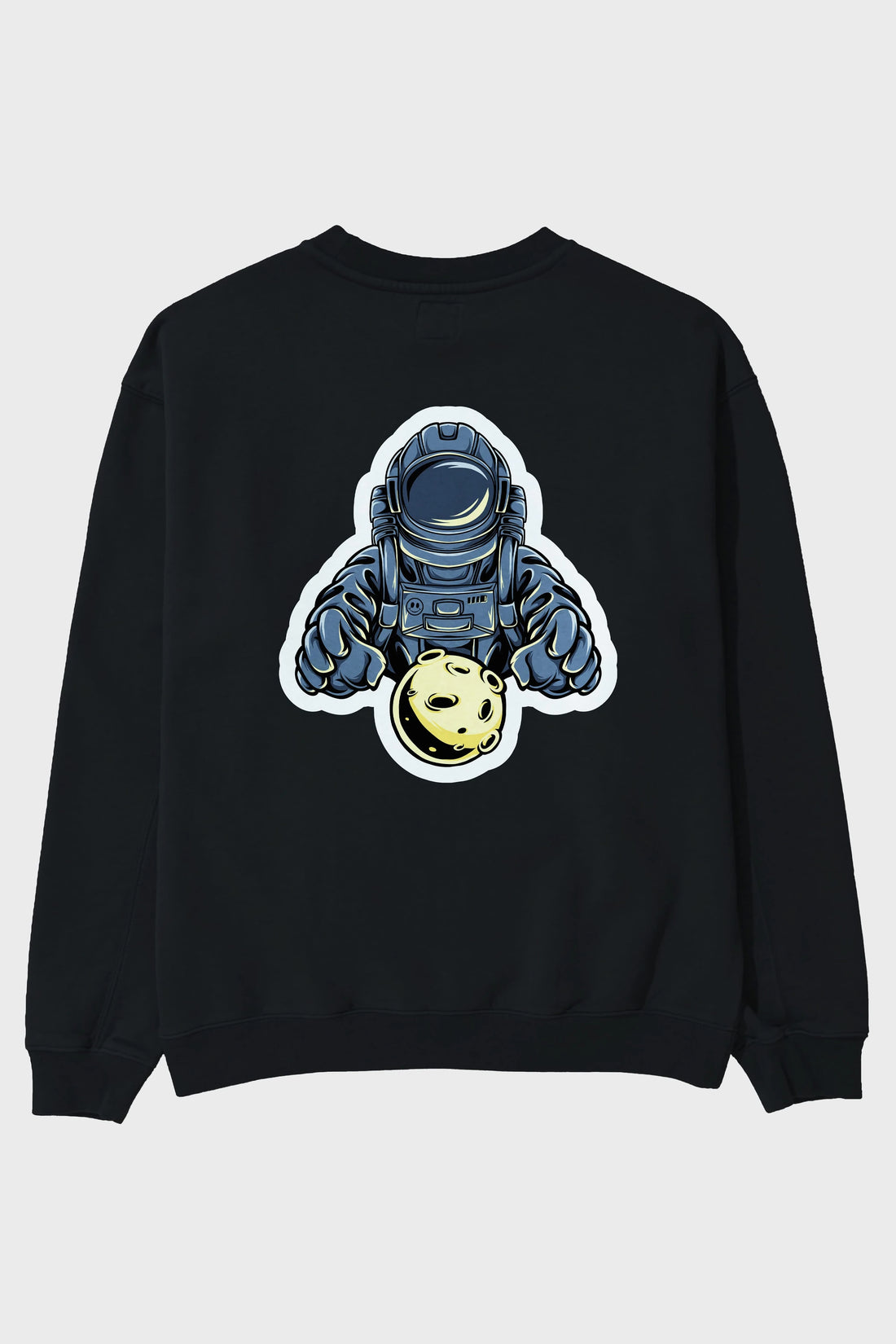 Astromoon sticker Arka Baskılı Oversize Sweatshirt Erkek Kadın Unisex