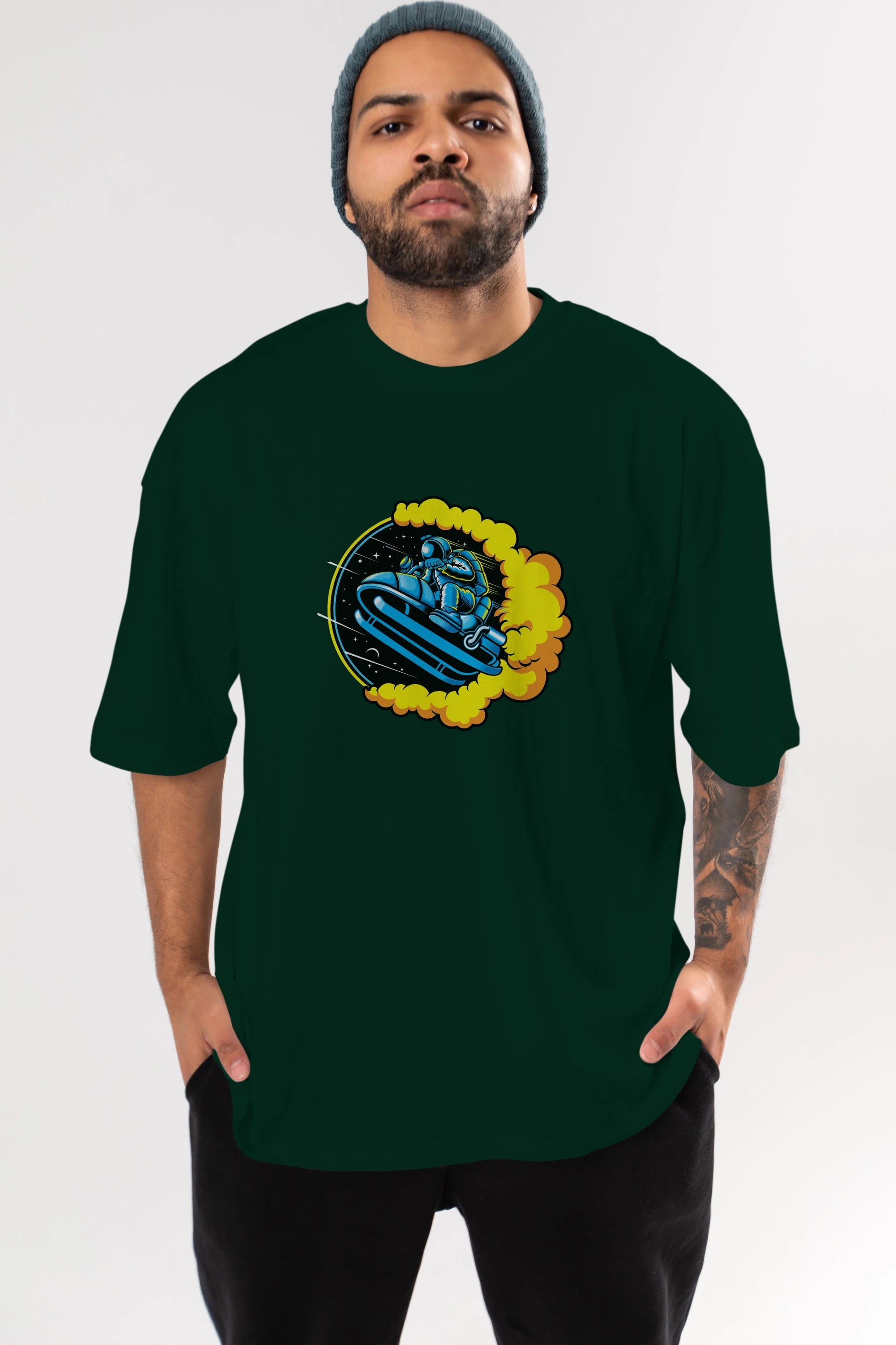 Astrojump with Snowmobile Ön Baskılı Oversize t-shirt Erkek Kadın Unisex