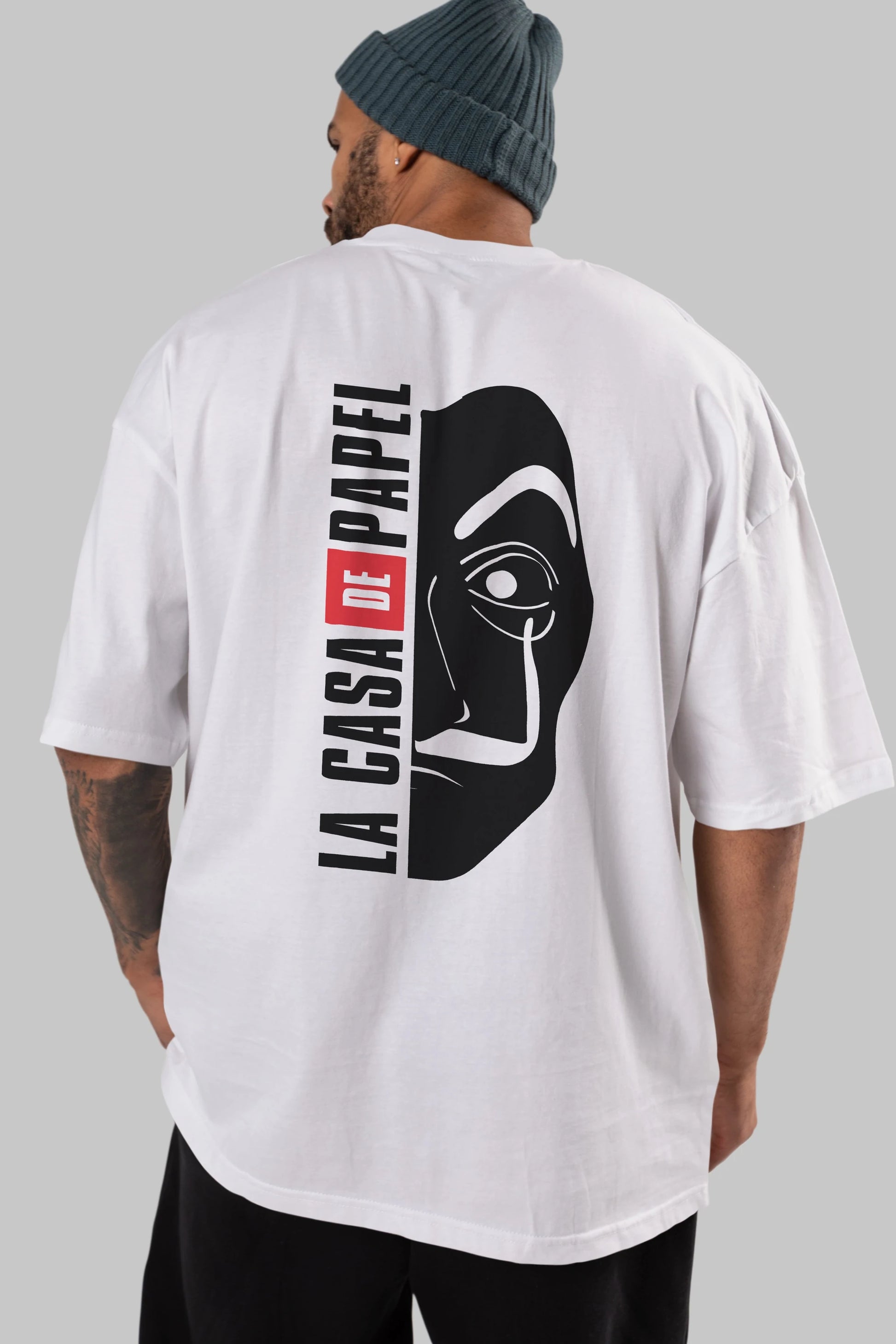 La Casa De Papel (3) Arka Baskılı Oversize t-shirt Erkek Kadın Unisex %100 Pamuk Bisiklet Yaka tişort