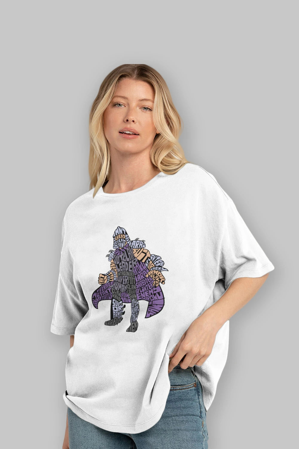 Foot Clan Leader Ön Baskılı Oversize t-shirt %100 pamuk Erkek Kadın Unisex