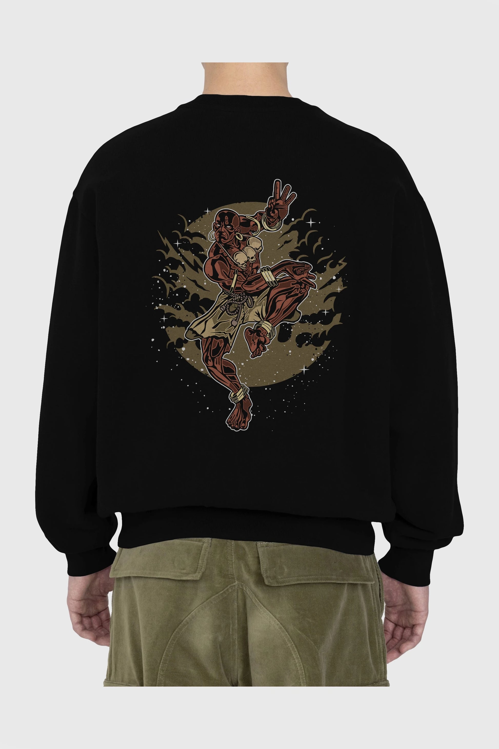 DHALSIM Arka Baskılı Oversize Sweatshirt Erkek Kadın Unisex