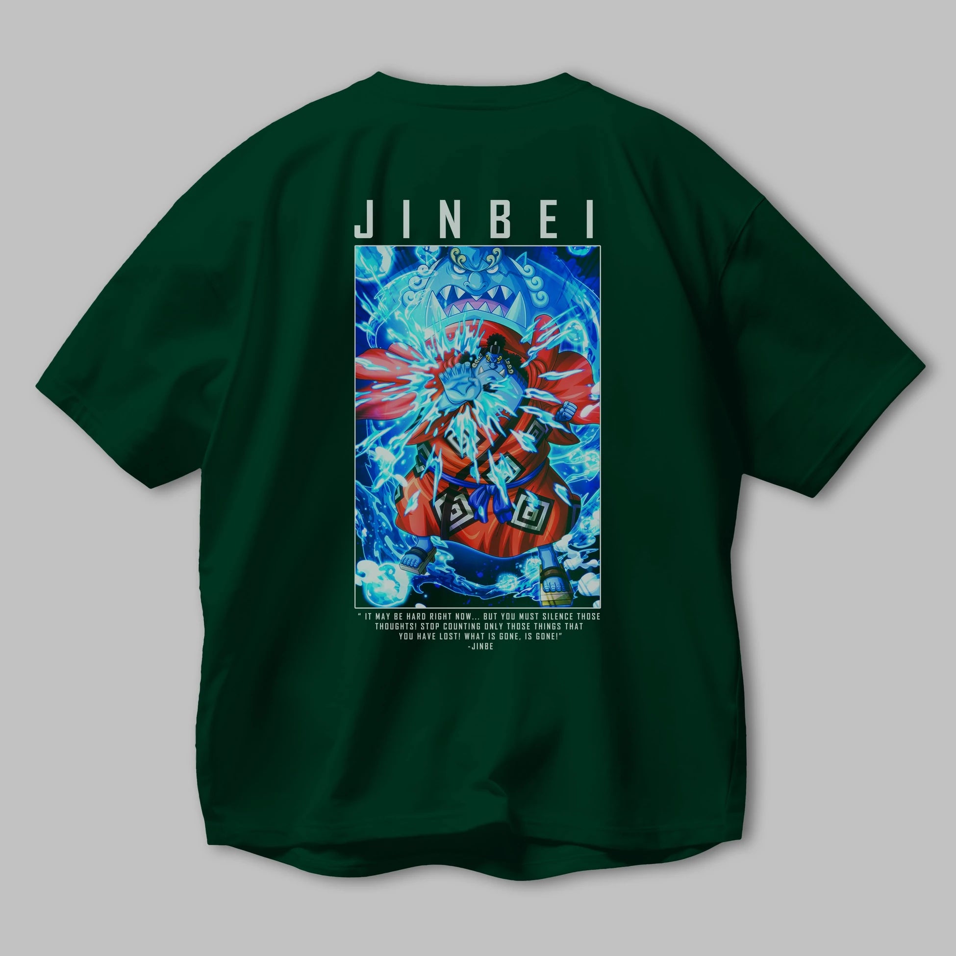 Jinbei Anime Arka Baskılı Oversize t-shirt Erkek Kadın Unisex %100 pamuk tişort
