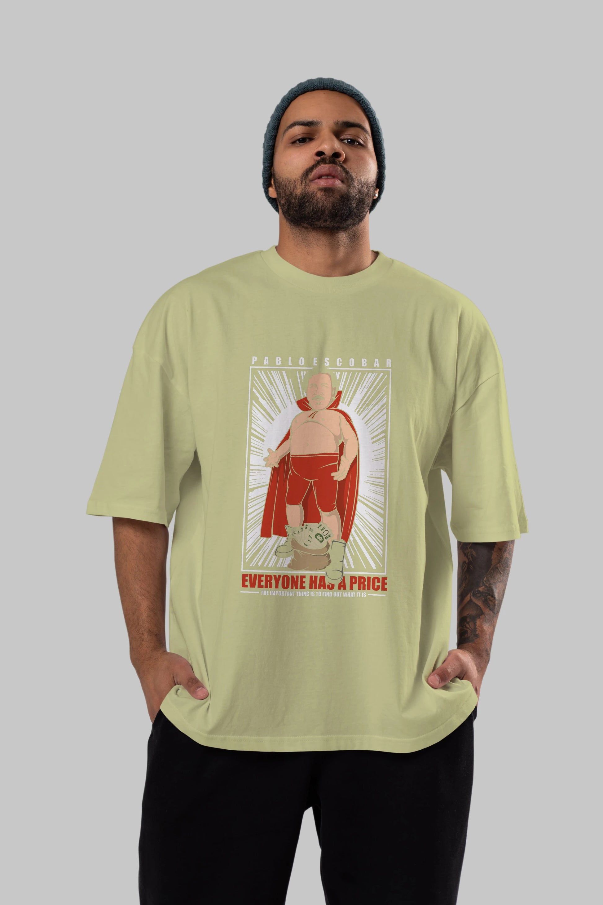 Pablo Escobar Luchador Ön Baskılı Oversize t-shirt Erkek Kadın Unisex %100 Pamuk tişort