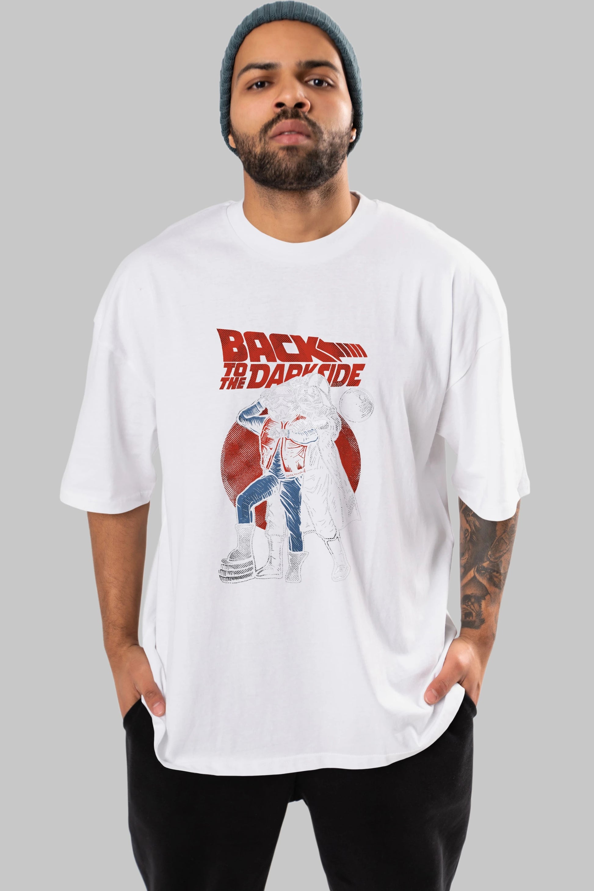 Back To The Darkside Ön Baskılı Oversize t-shirt Erkek Kadın Unisex %100 Pamuk tişort