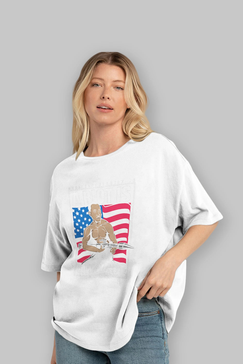 Luther King Jr Rambo Ön Baskılı Oversize t-shirt Erkek Kadın Unisex %100 Pamuk tişort