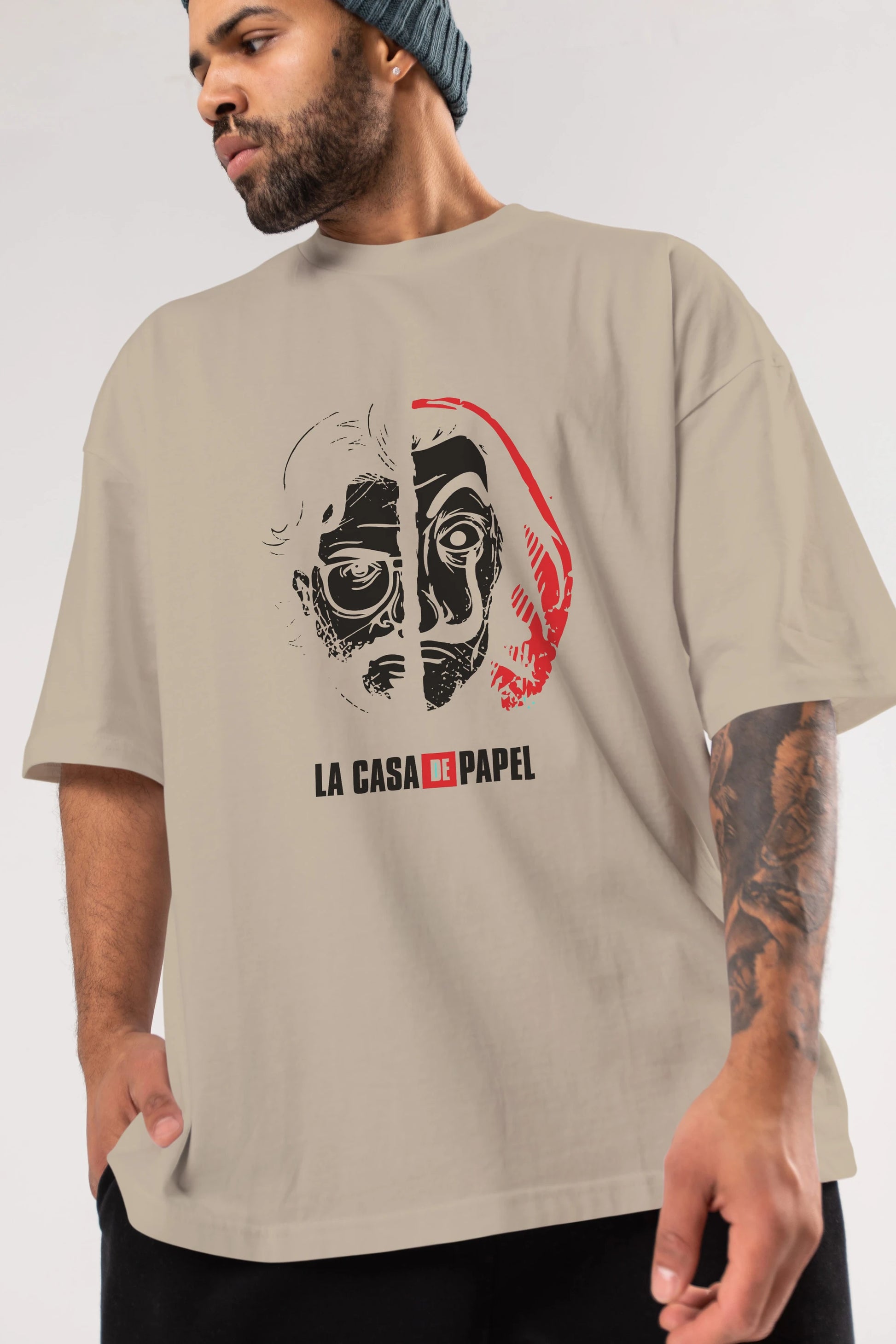 La Casa De Papel (9) Ön Baskılı Oversize t-shirt Erkek Kadın Unisex %100 Pamuk Bisiklet Yaka tişort
