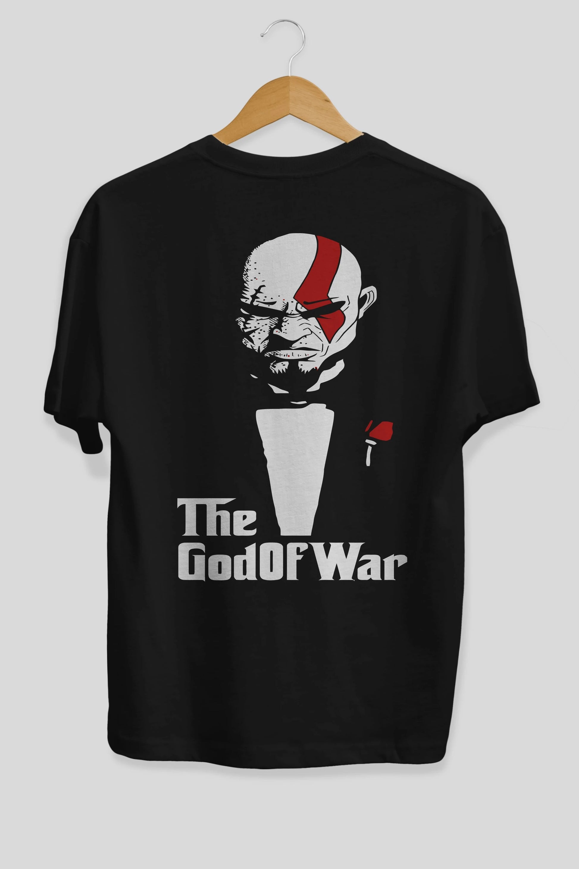 The God of War Arka Baskılı Oversize t-shirt Erkek Kadın Unisex %100 Pamuk Bisiklet Yaka tişort