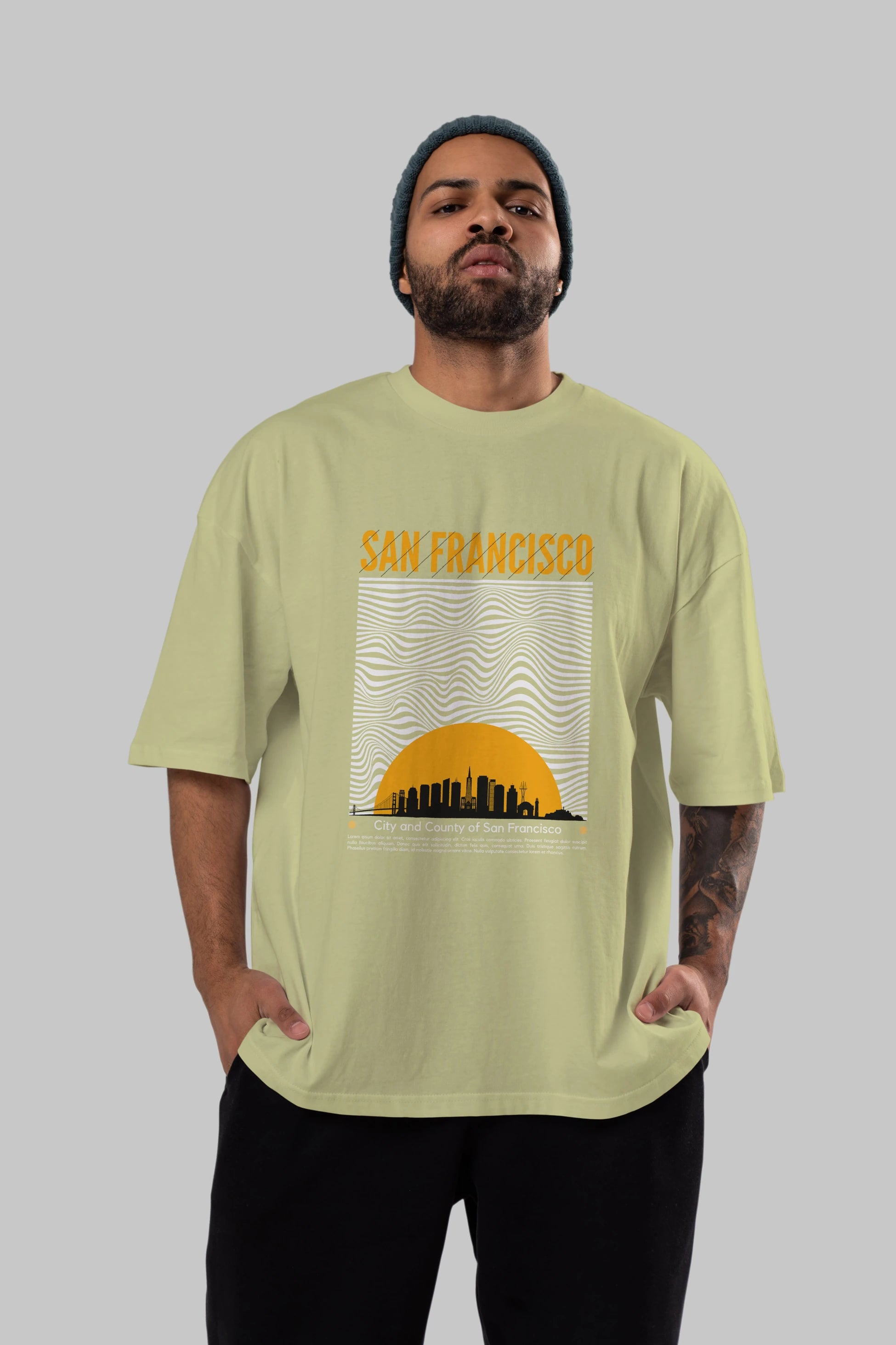 San Francisco Yazılı Ön Baskılı Oversize t-shirt Erkek Kadın Unisex