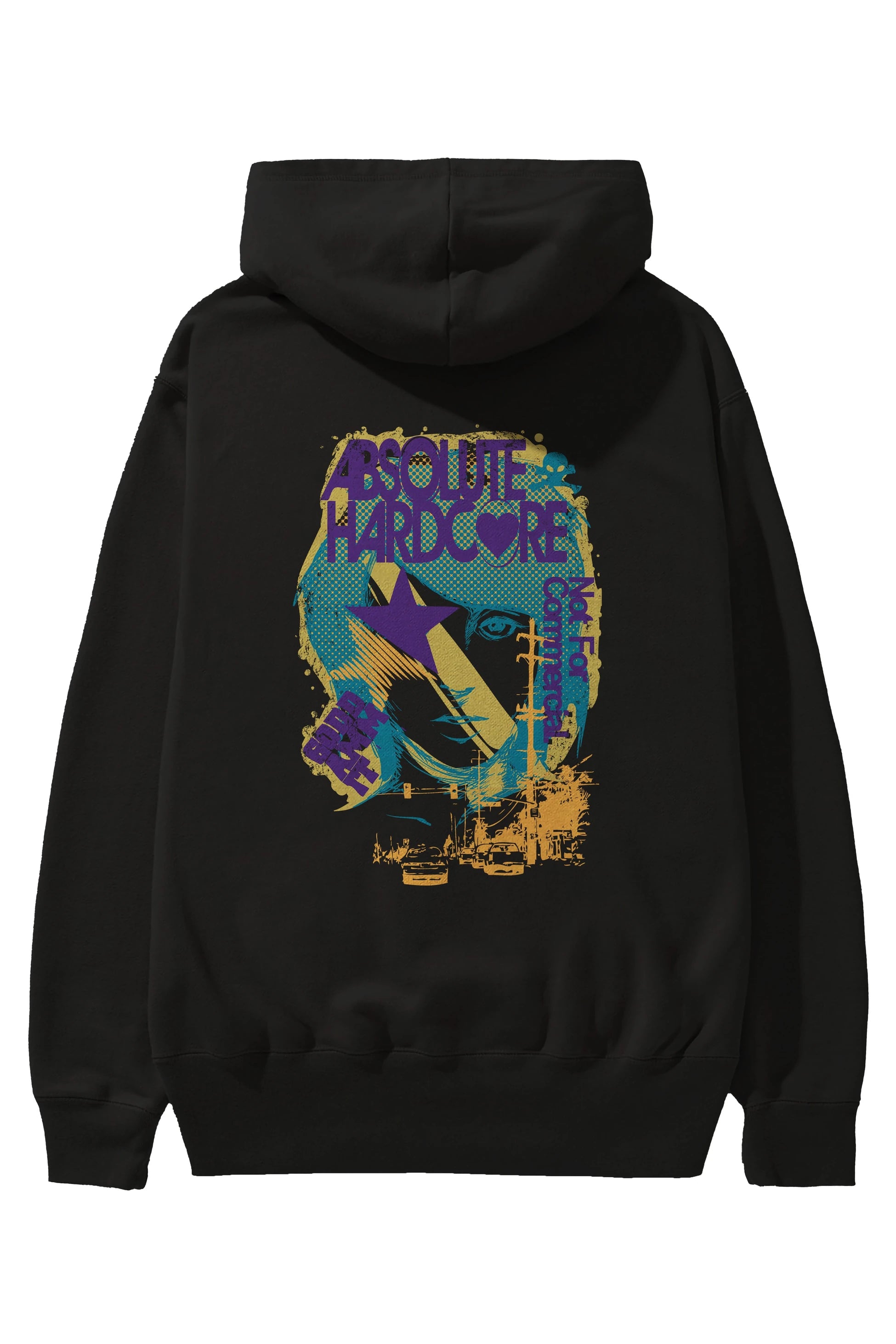 Absolute Hardcore Arka Baskılı Hoodie Oversize Kapüşonlu Sweatshirt Erkek Kadın Unisex
