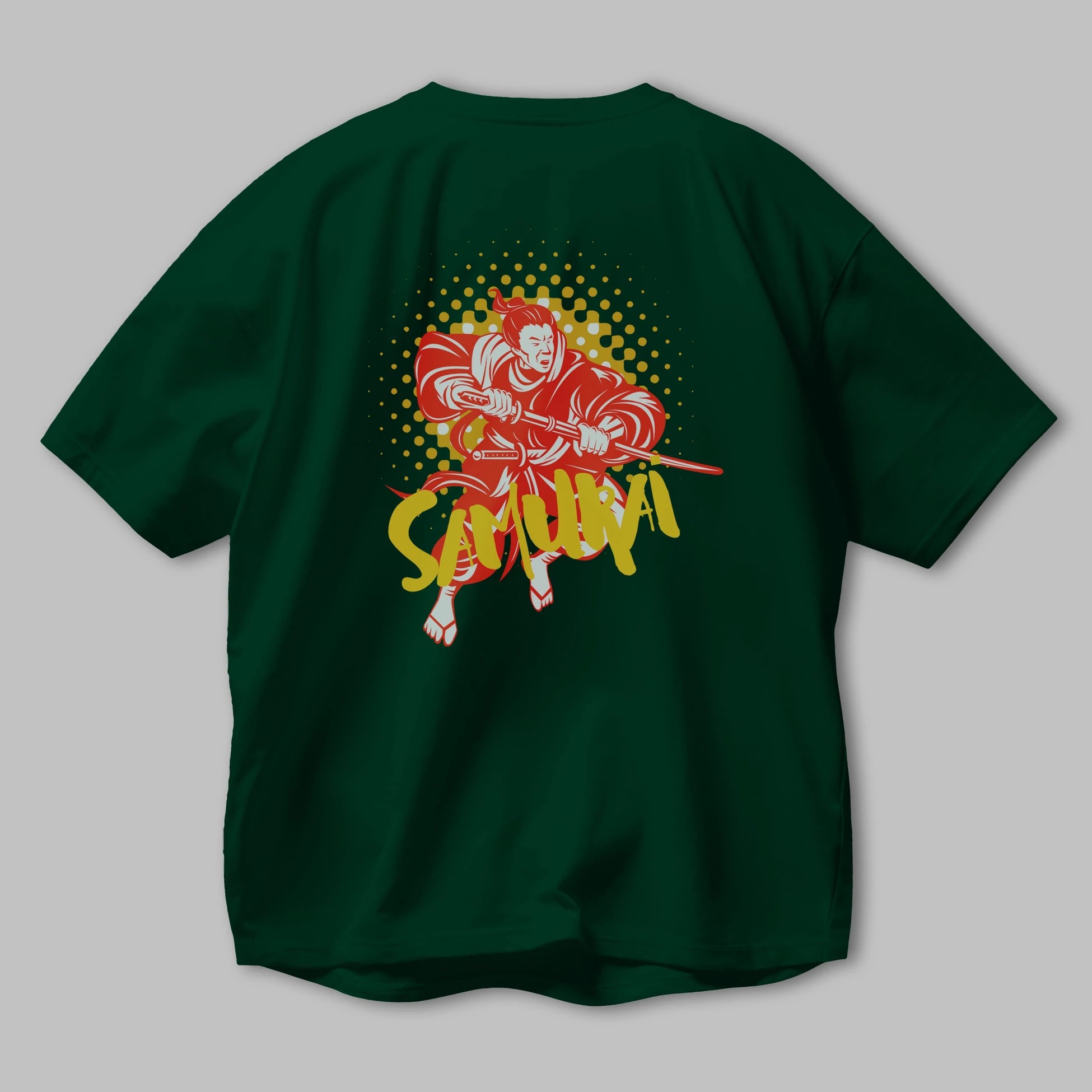 Samurai Arka Baskılı Oversize t-shirt Erkek Kadın Unisex
