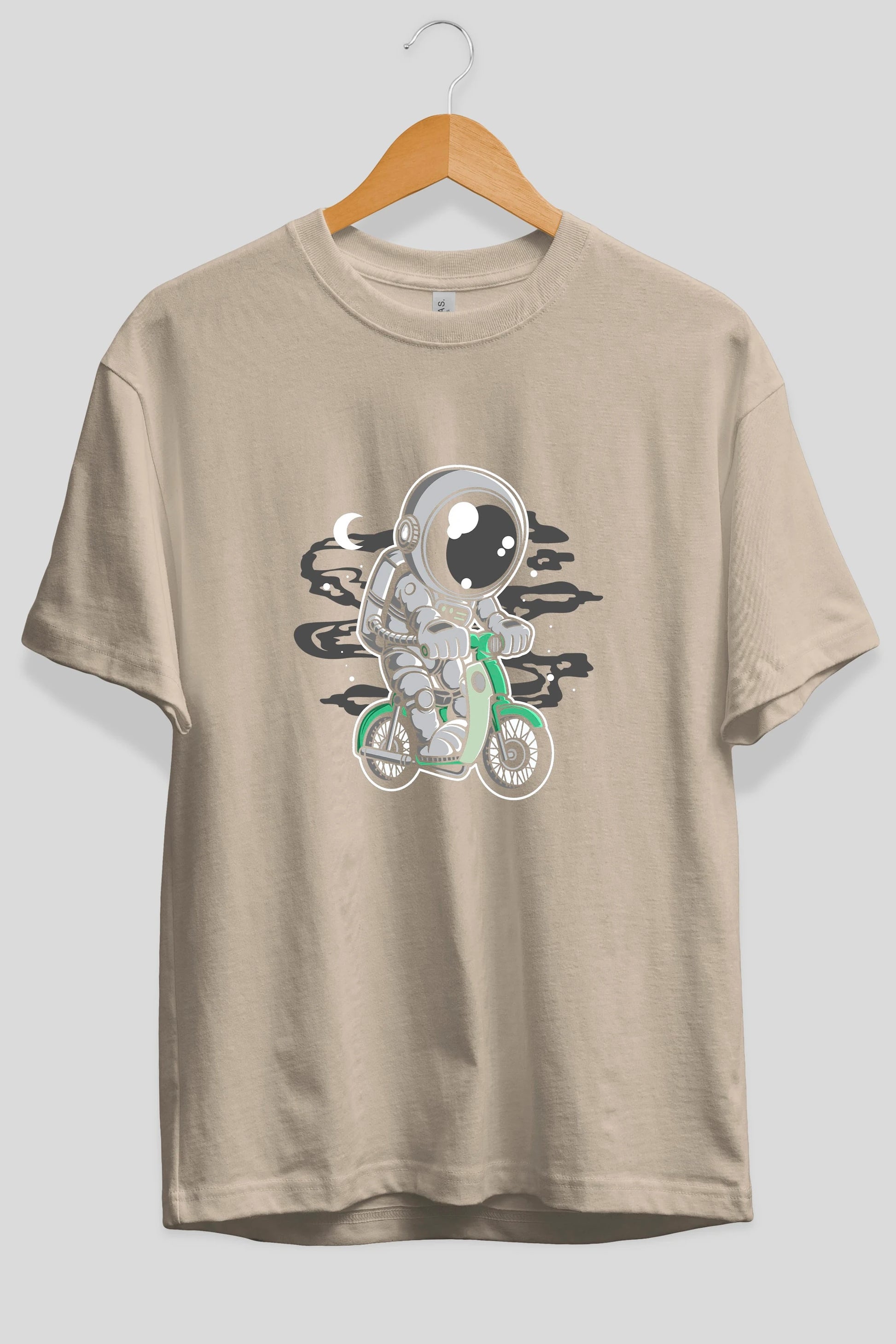 Astronaut Classic Motorbike Ön Baskılı Oversize t-shirt Erkek Kadın Unisex