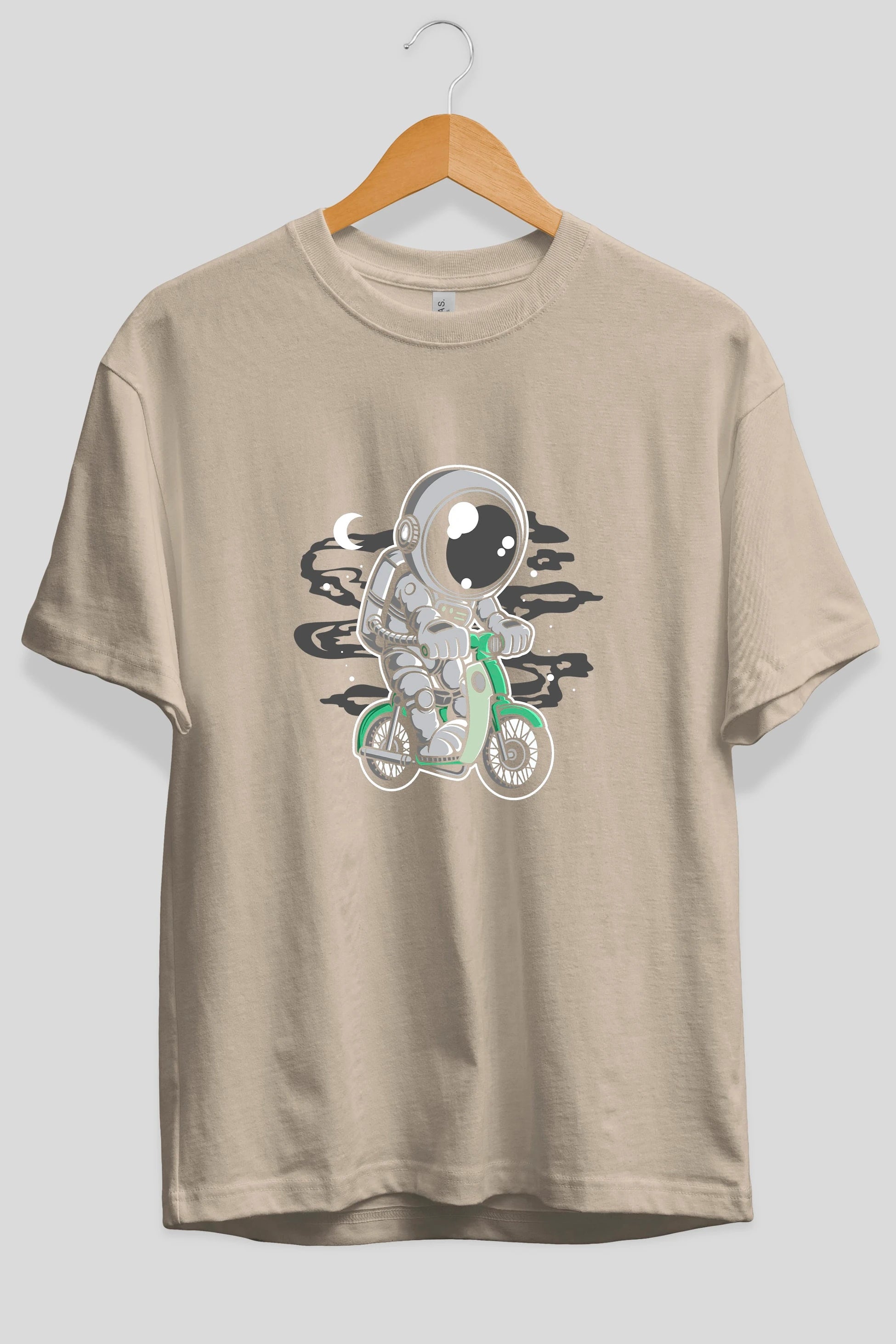 Astronaut Classic Motorbike Ön Baskılı Oversize t-shirt Erkek Kadın Unisex