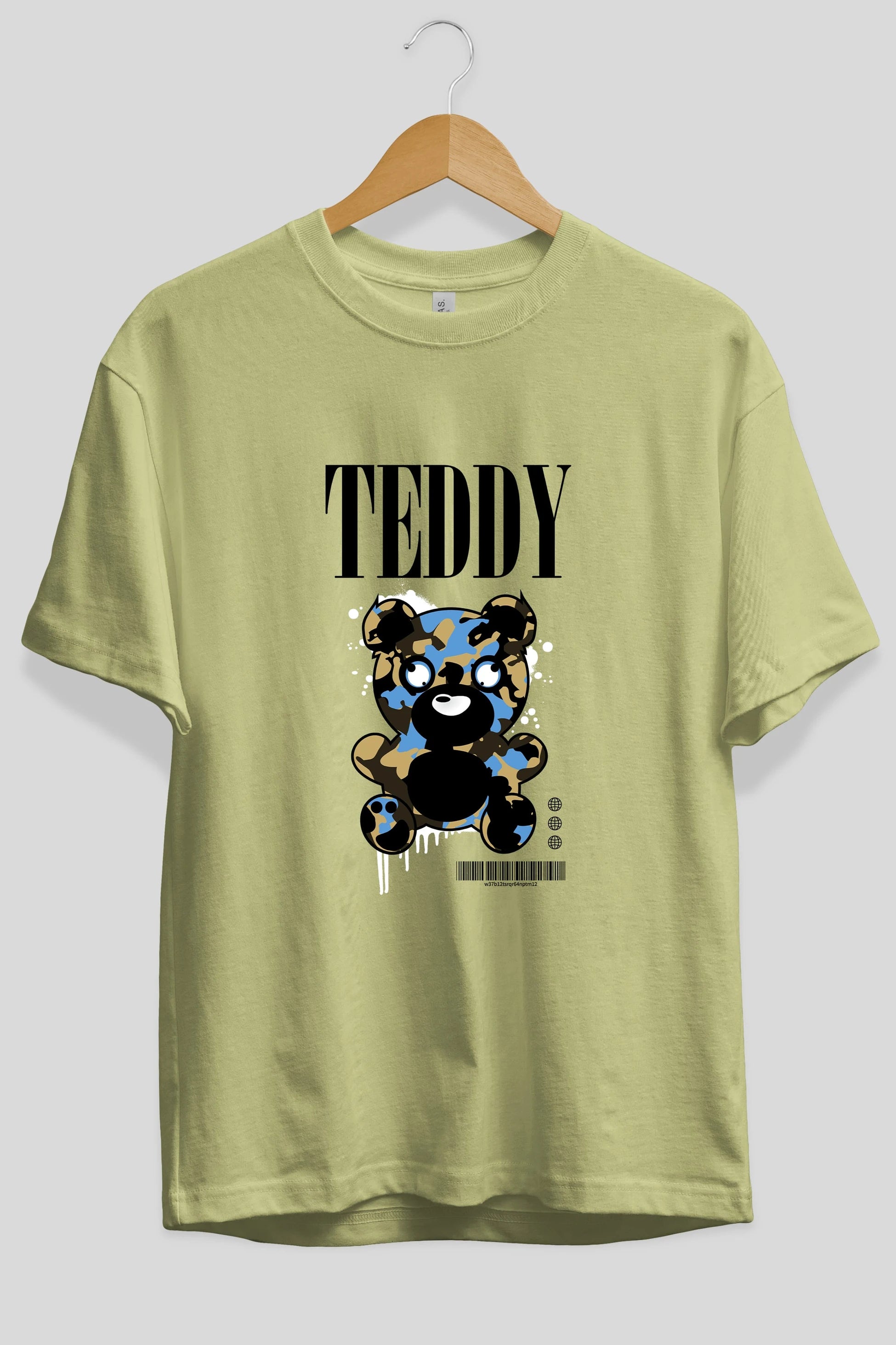 Teddy Bear Streetwear Ön Baskılı Oversize t-shirt Erkek Kadın Unisex