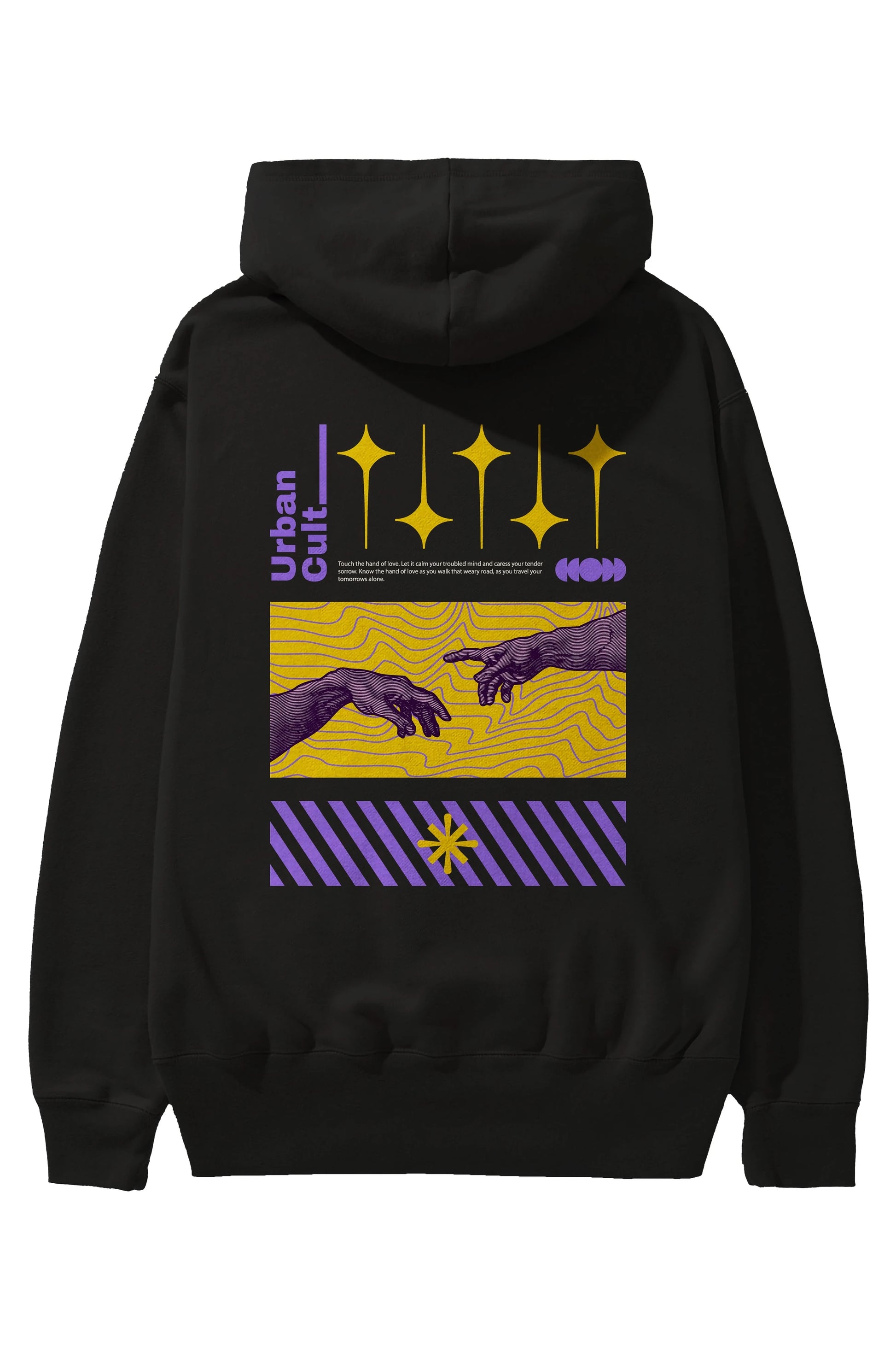 Urban Cult Arka Baskılı Hoodie Oversize Kapüşonlu Sweatshirt Erkek Kadın Unisex