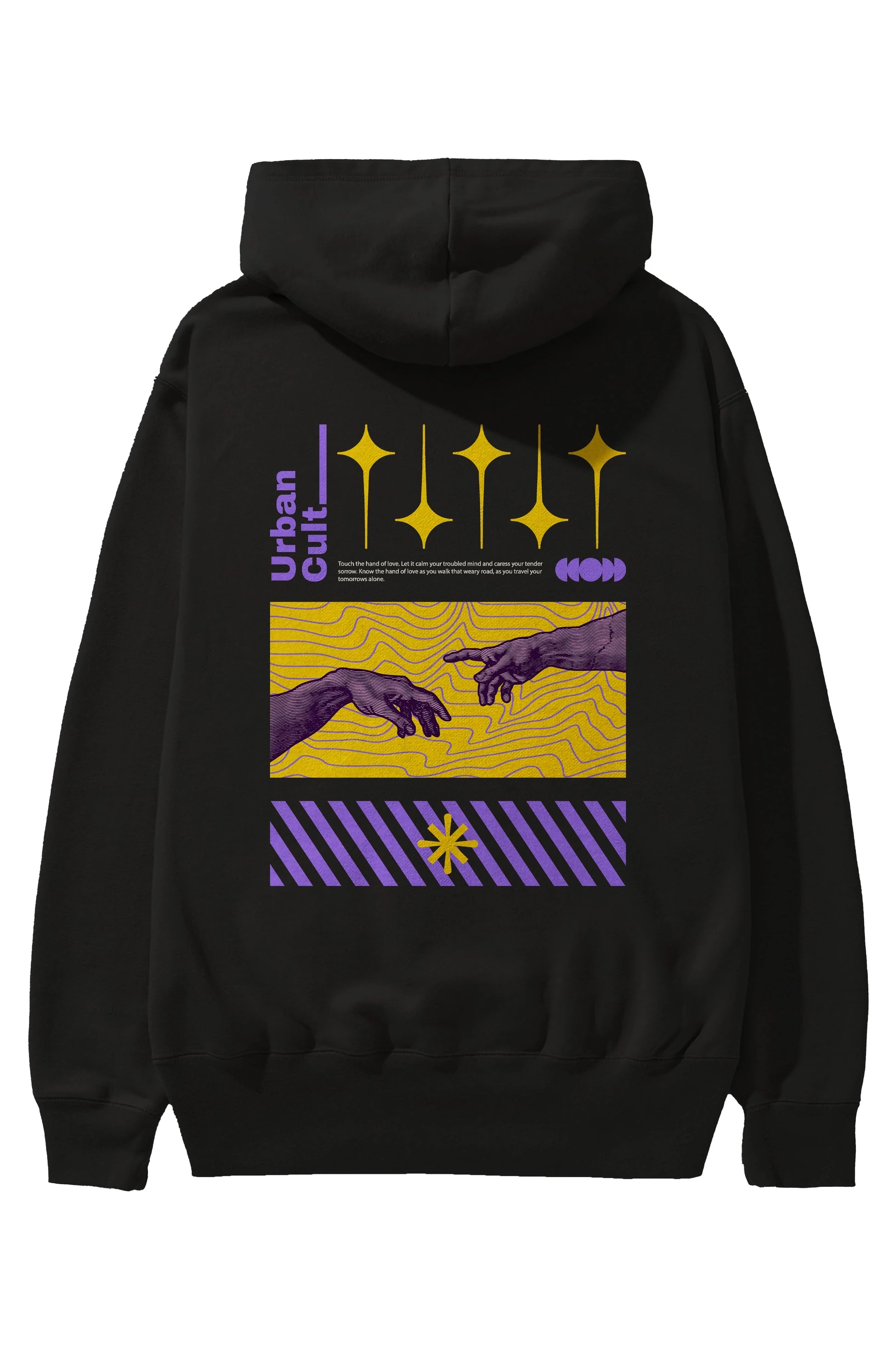 Urban Cult Arka Baskılı Hoodie Oversize Kapüşonlu Sweatshirt Erkek Kadın Unisex