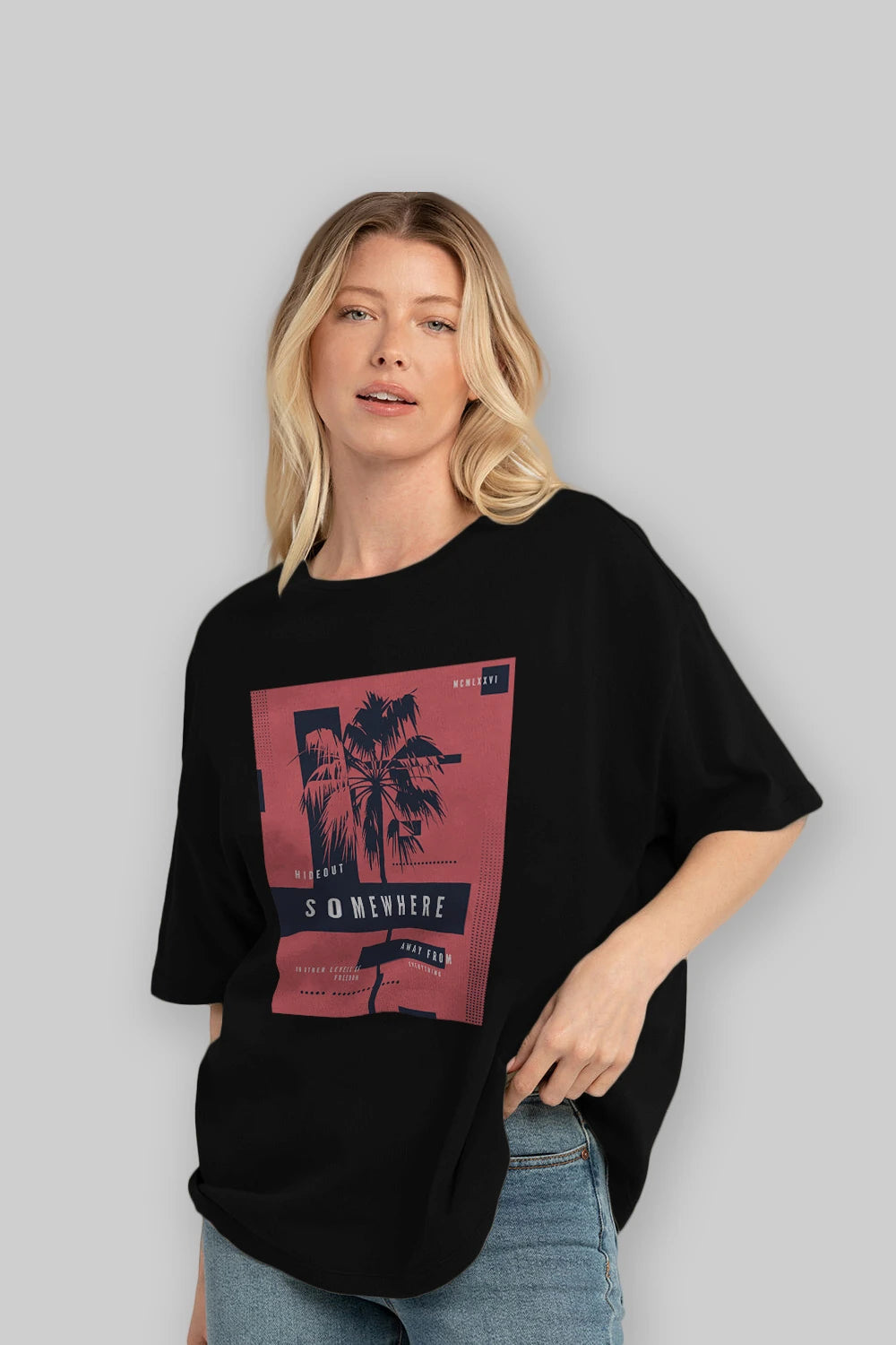 Hideout Somewhere Ön Baskılı Oversize t-shirt Erkek Kadın Unisex