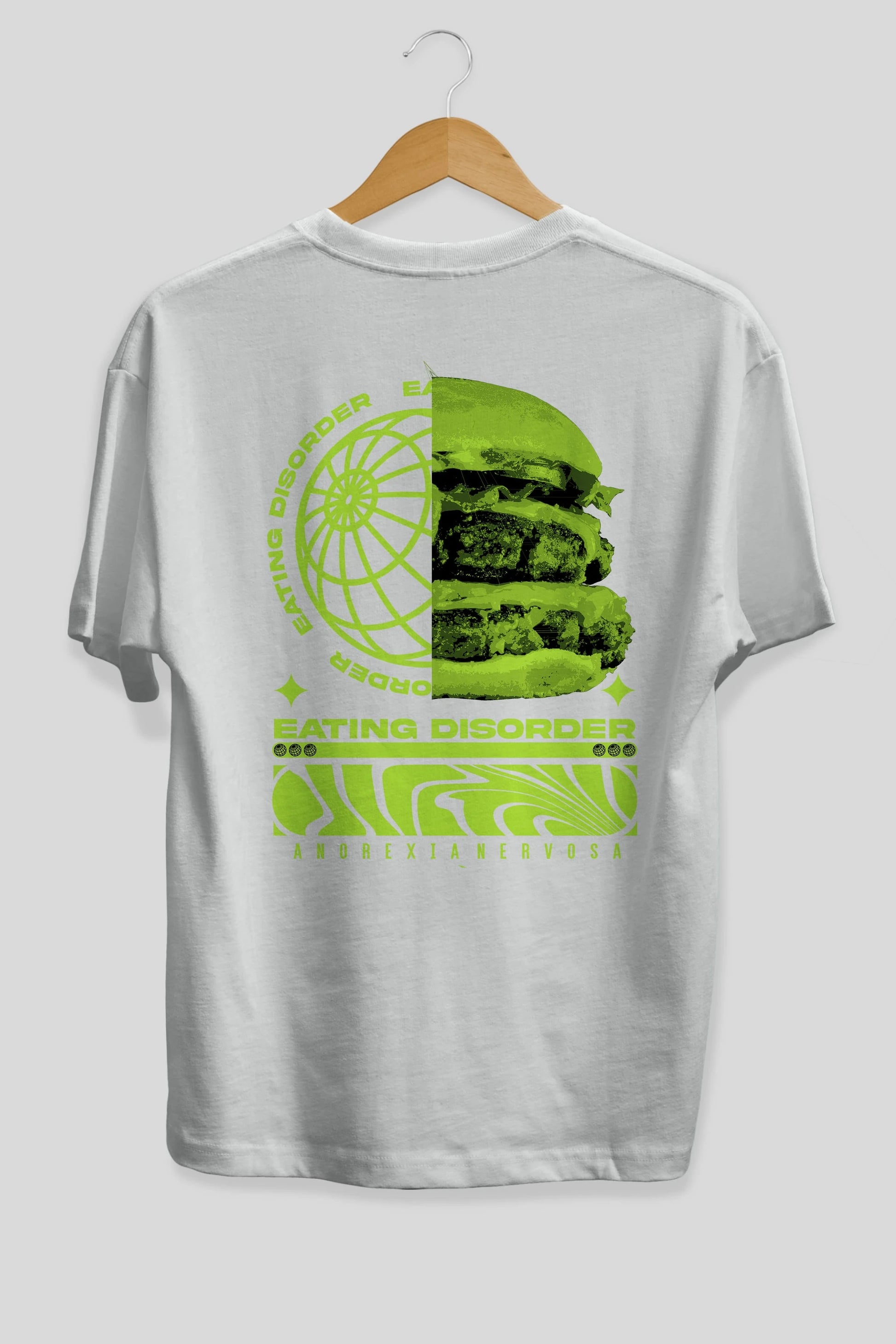 Eating Disorder Arka Baskılı Oversize t-shirt Erkek Kadın Unisex