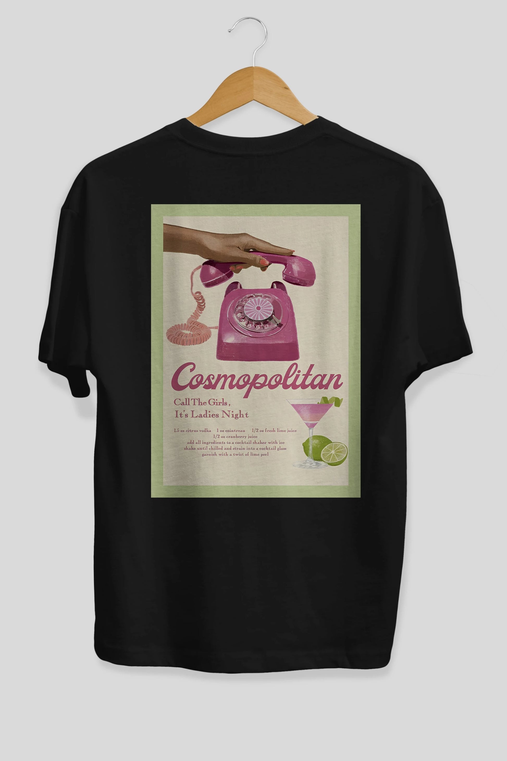 Cosmopolitan 5 Arka Baskılı Oversize t-shirt Erkek Kadın Unisex %100 Pamuk Bisiklet Yaka tişort