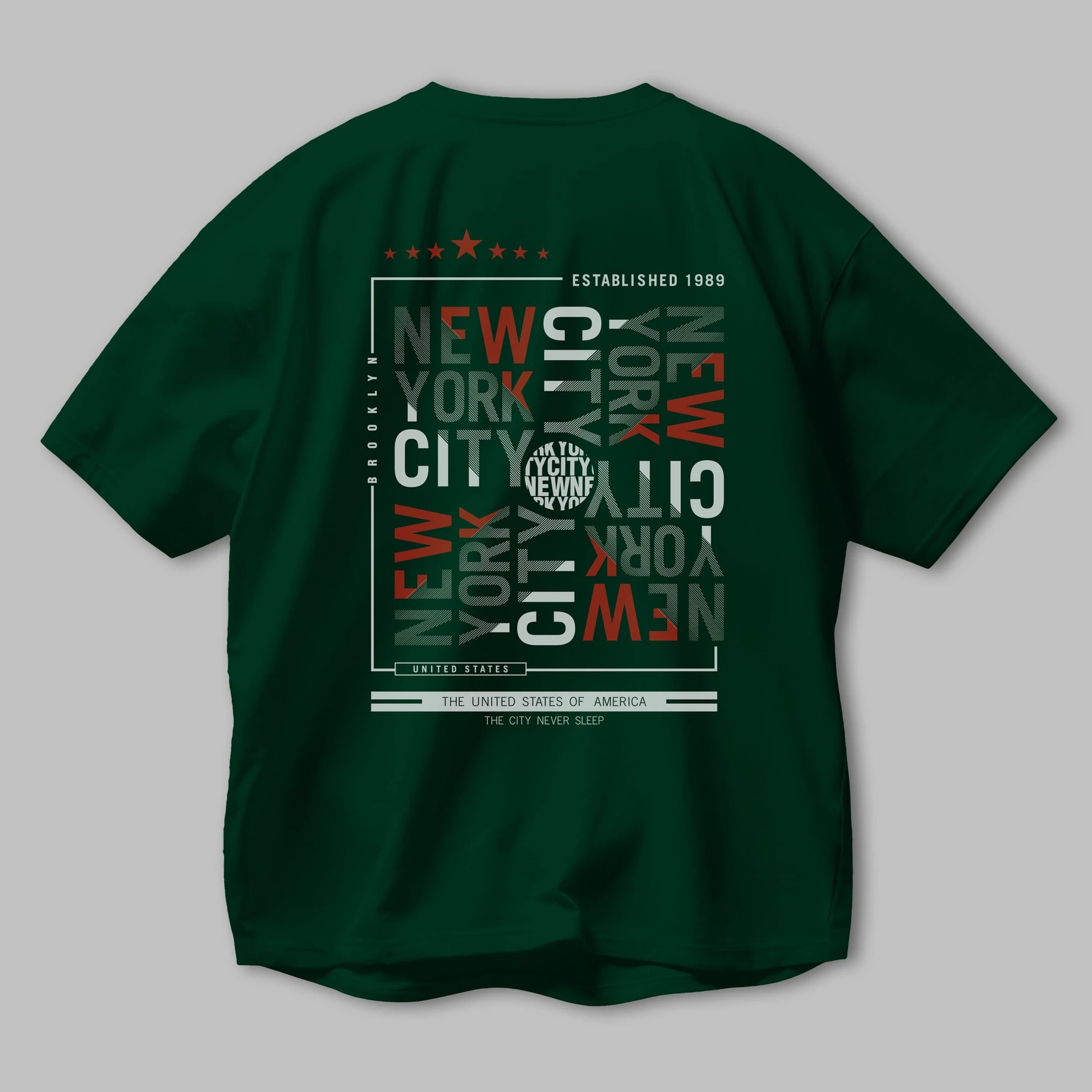 New York Style 2 Arka Baskılı Oversize t-shirt Erkek Kadın Unisex
