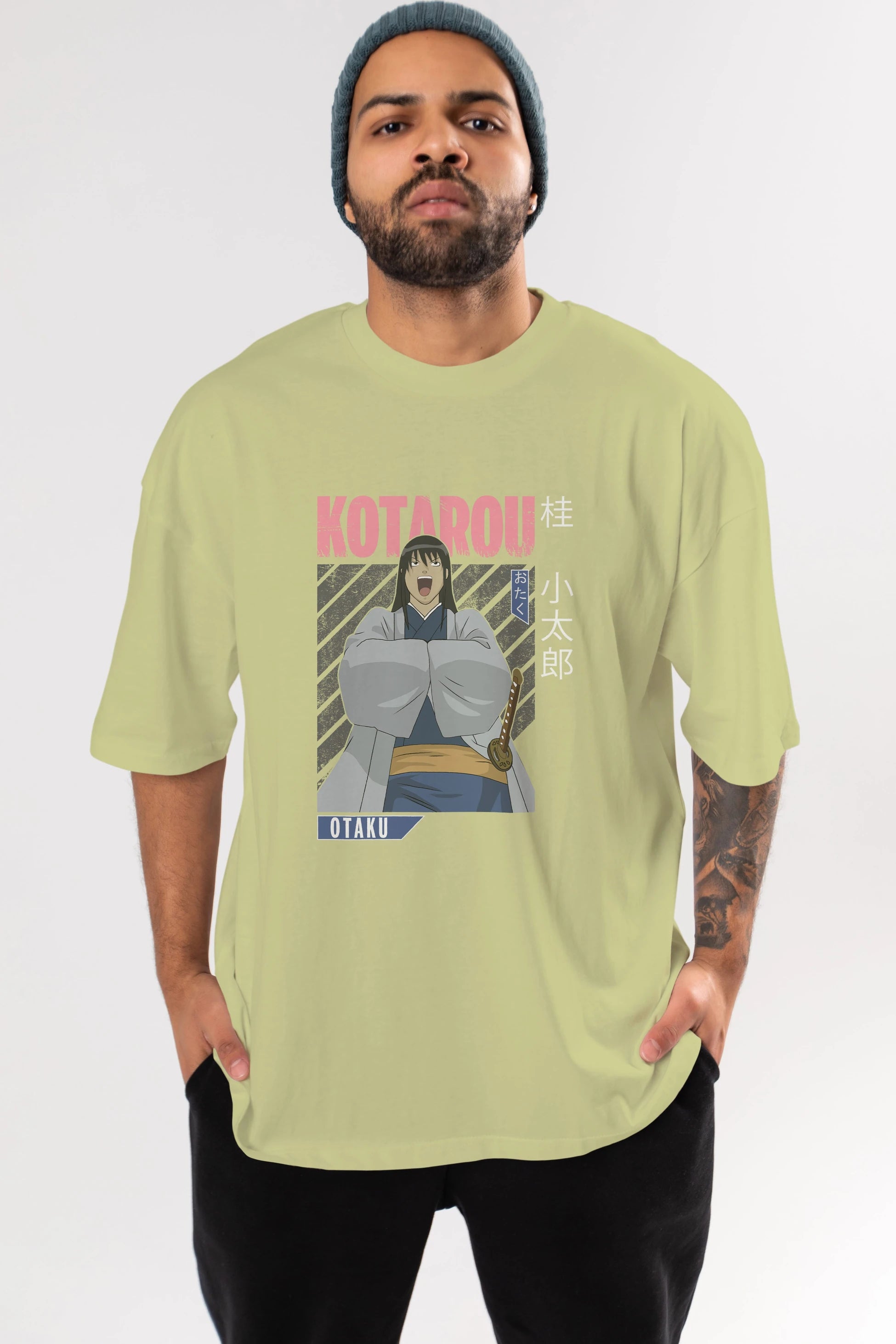 Kotarou Katsura GINTAMA 1 Anime Ön Baskılı Oversize t-shirt %100 pamuk Erkek Kadın Unisex