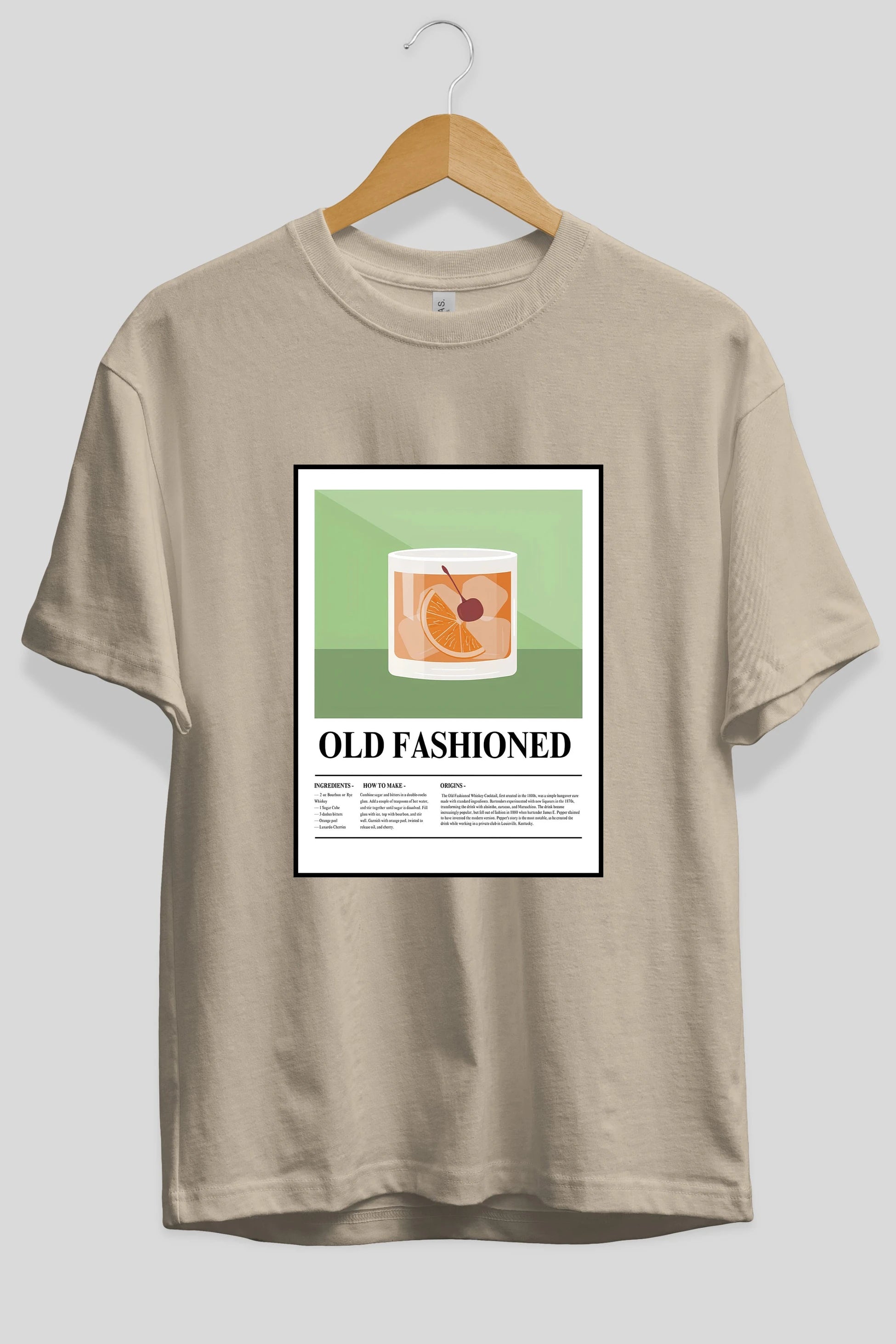 Old Fashioned Ön Baskılı Oversize t-shirt Erkek Kadın Unisex %100 Pamuk Bisiklet Yaka tişort