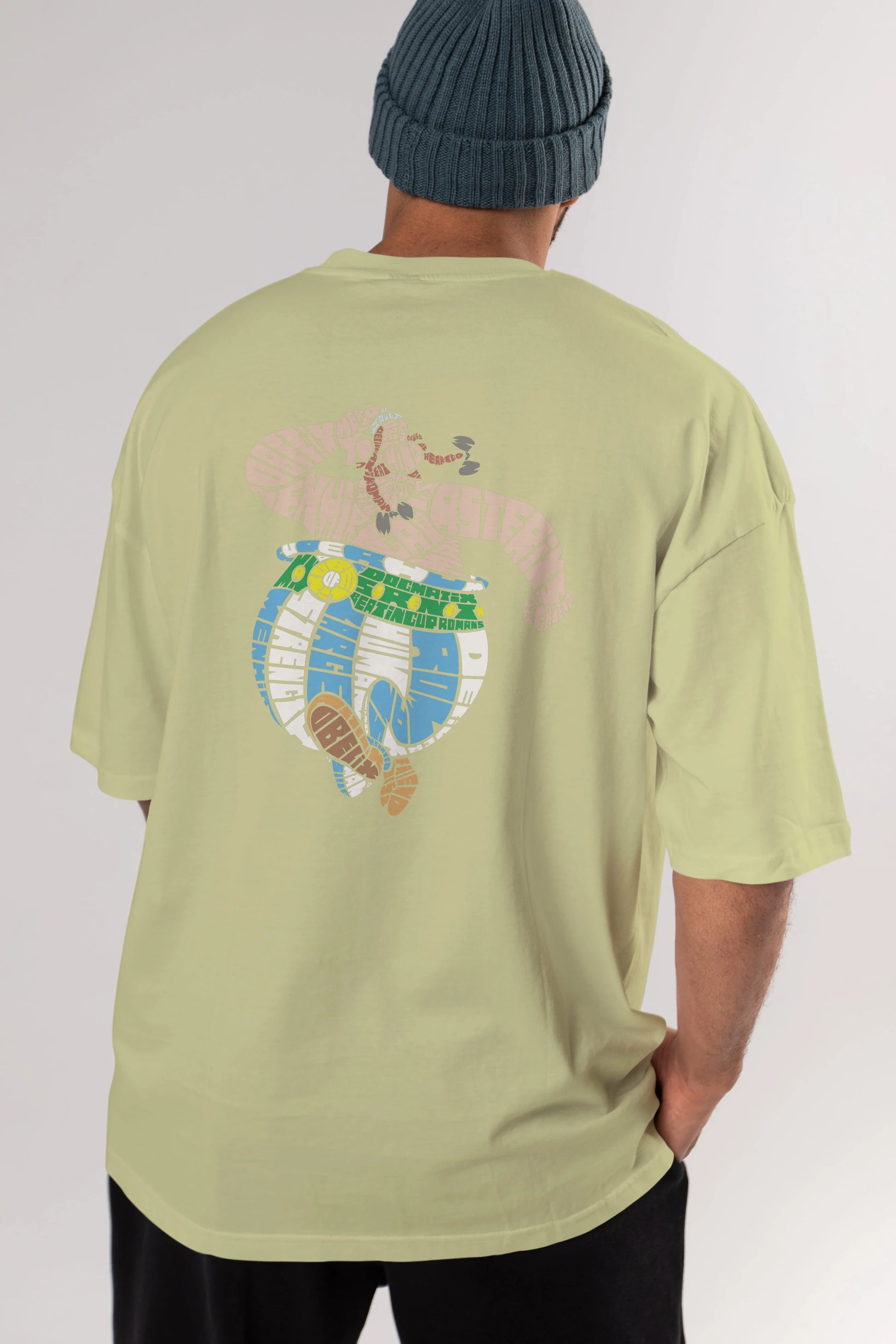 Obelix Arka Baskılı Oversize t-shirt %100 pamuk Erkek Kadın Unisex