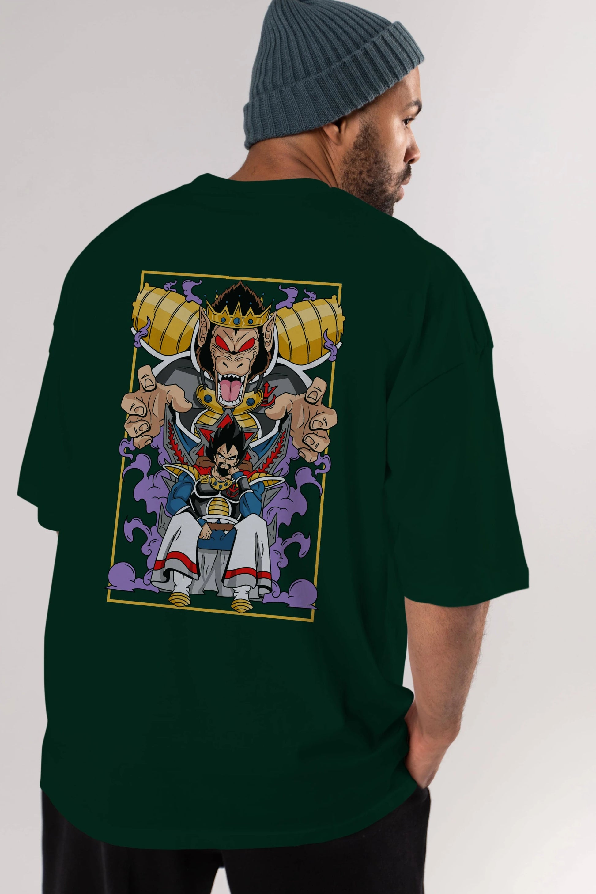 DragonBall ReyVegeta Anime Arka Baskılı Oversize t-shirt Erkek Kadın Unisex