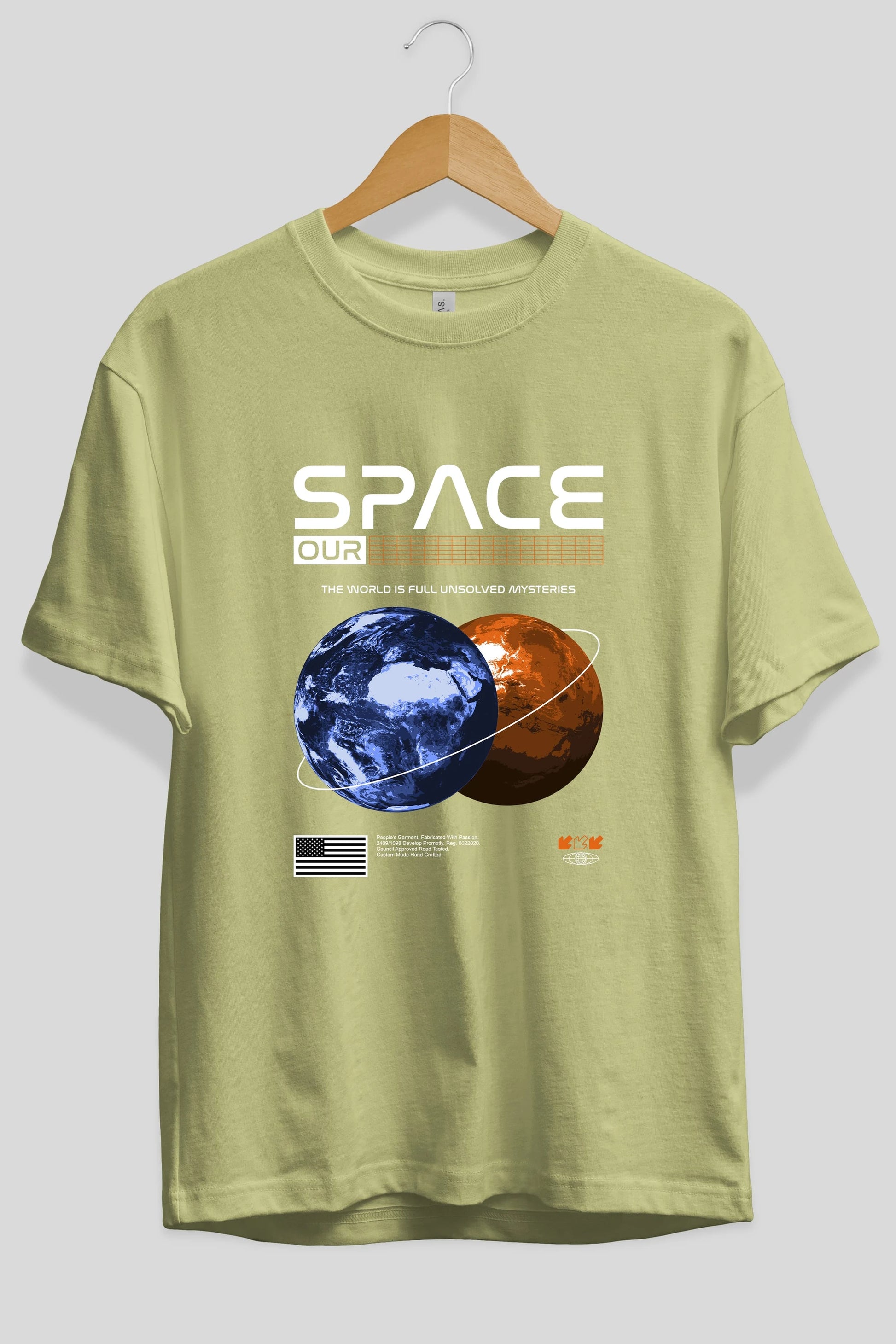 Space Our Ön Baskılı Oversize t-shirt Erkek Kadın Unisex