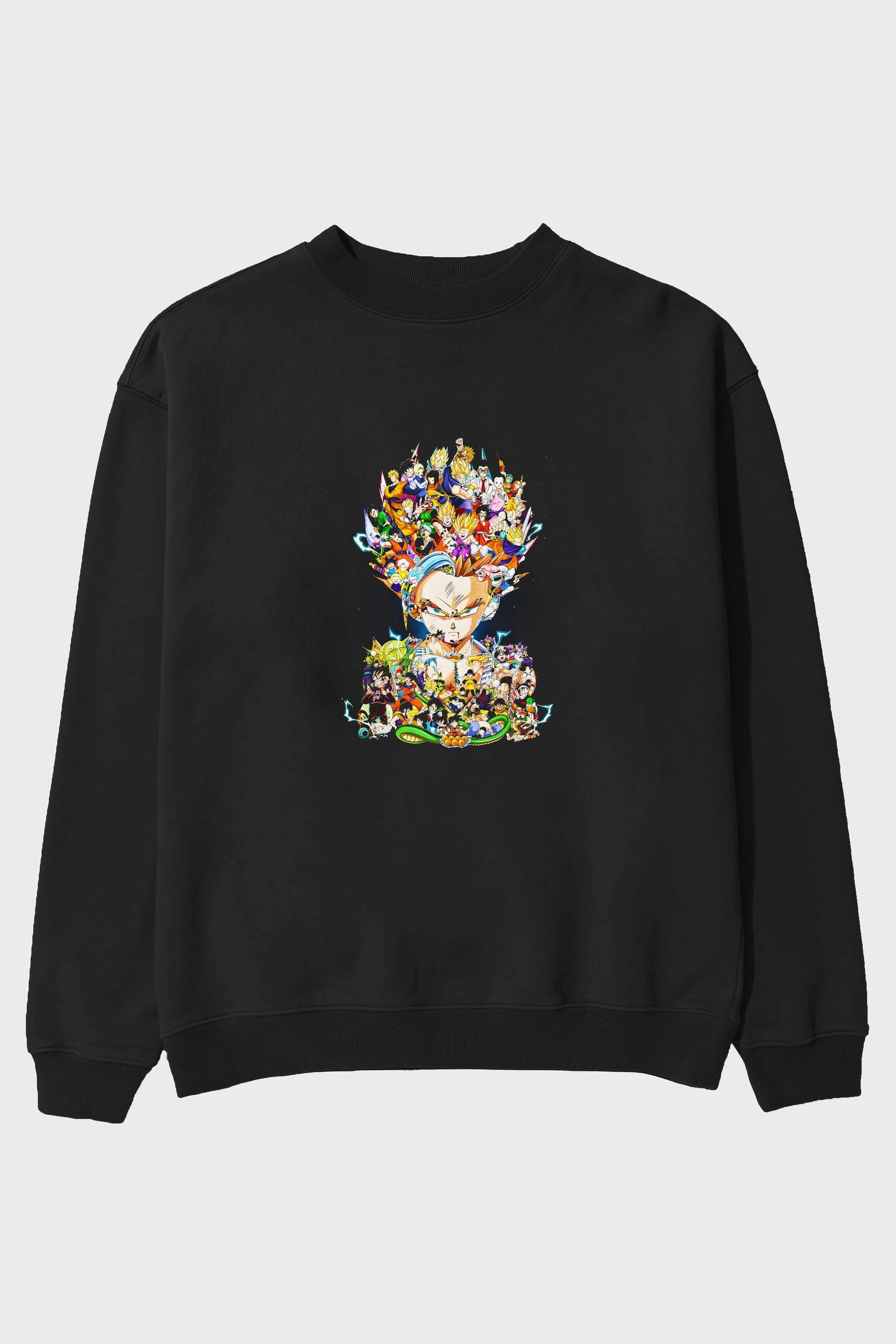 DRAGON BALL ART (2) Anime Ön Baskılı Oversize Sweatshirt Erkek Kadın Unisex