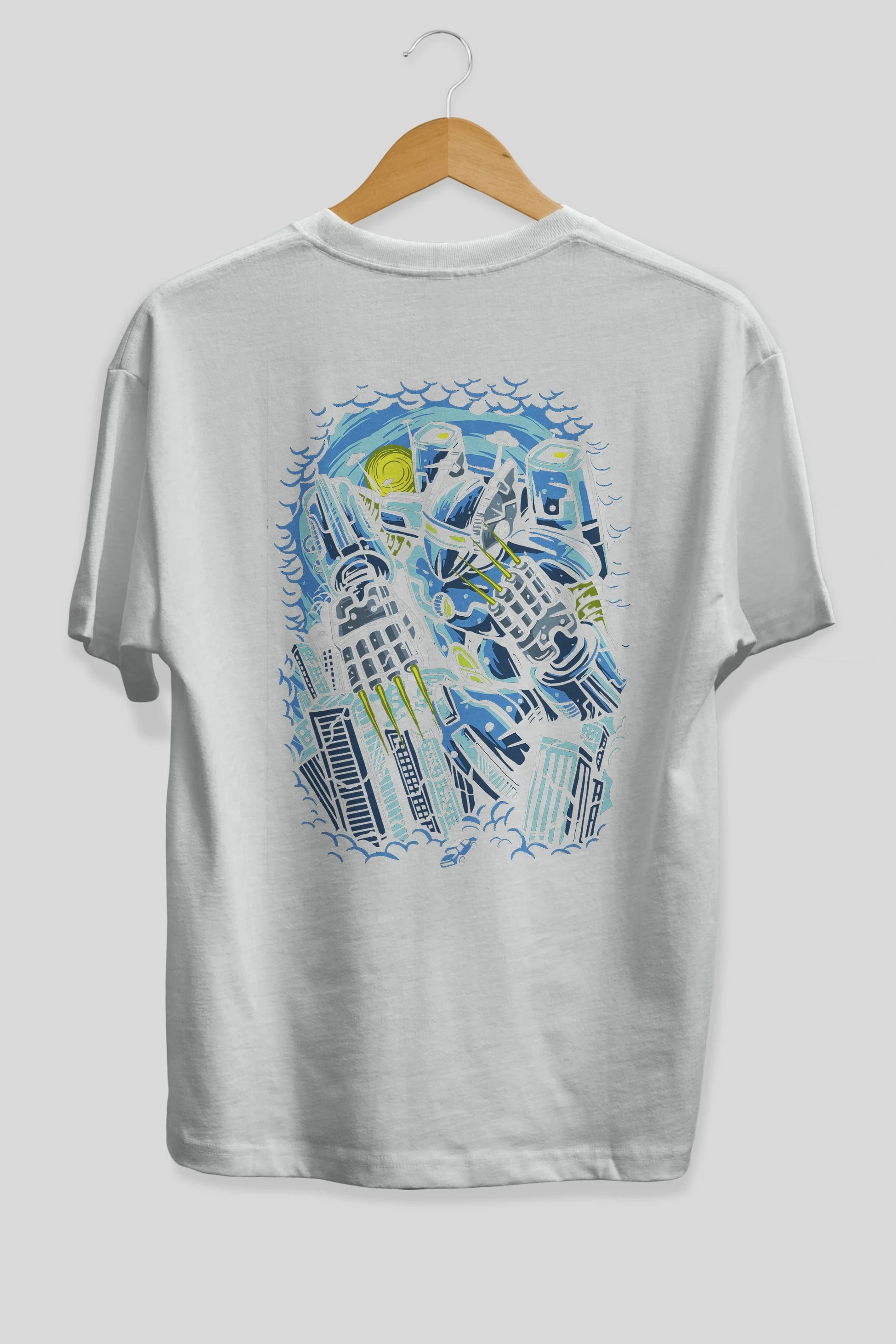 Destroy The City Arka Baskılı Oversize t-shirt Erkek Kadın Unisex %100 Pamuk
