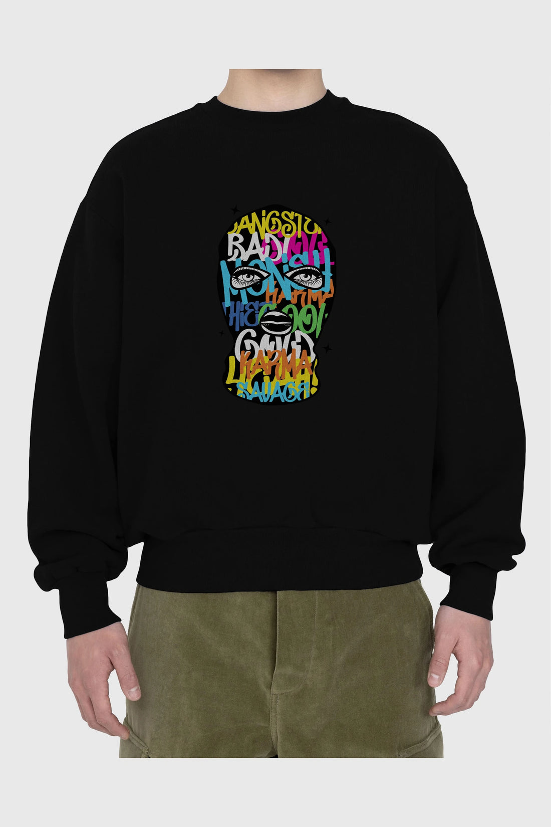 Karma Savage Ön Baskılı Oversize Sweatshirt Erkek Kadın Unisex
