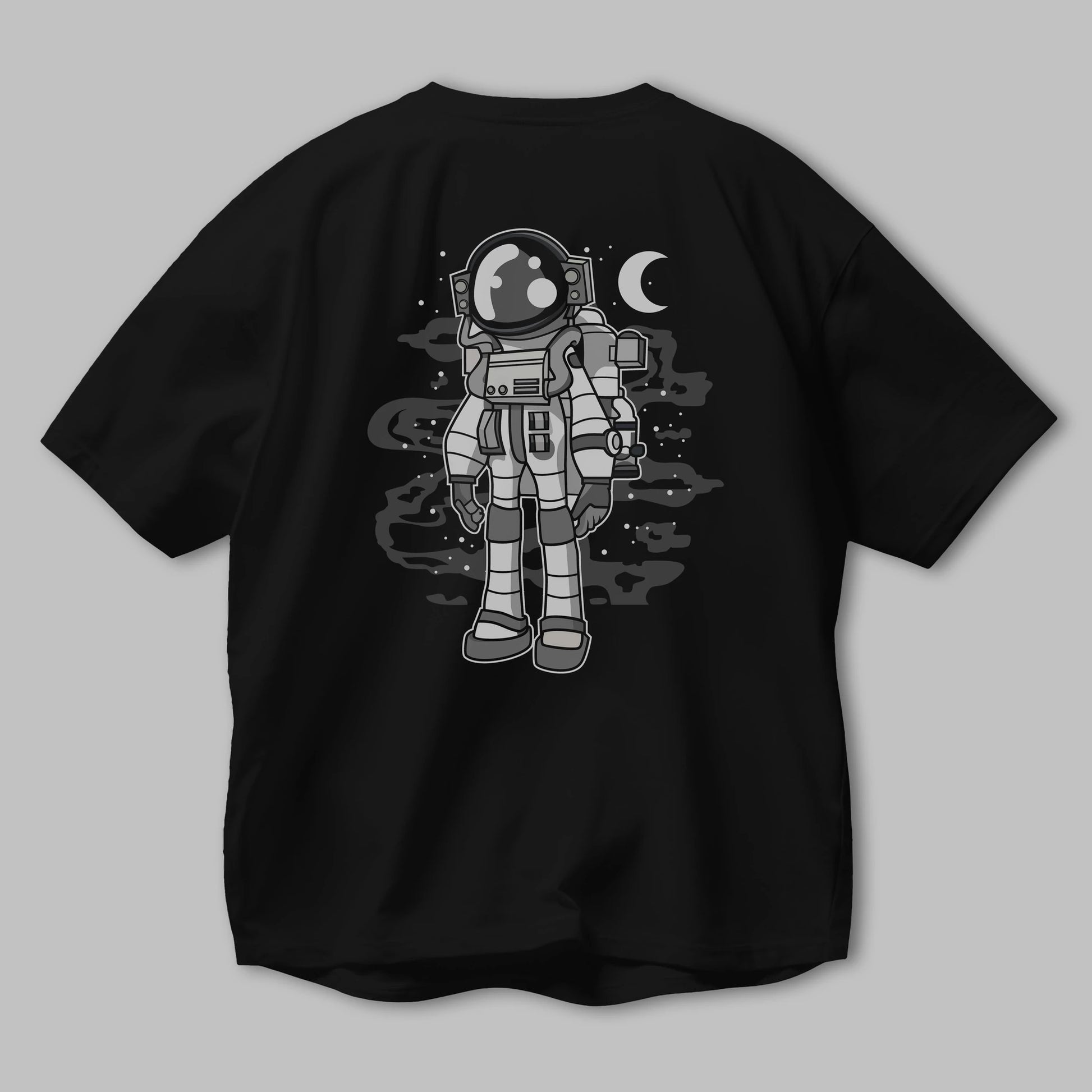 Astronaut Stand Arka Baskılı Oversize t-shirt Erkek Kadın Unisex
