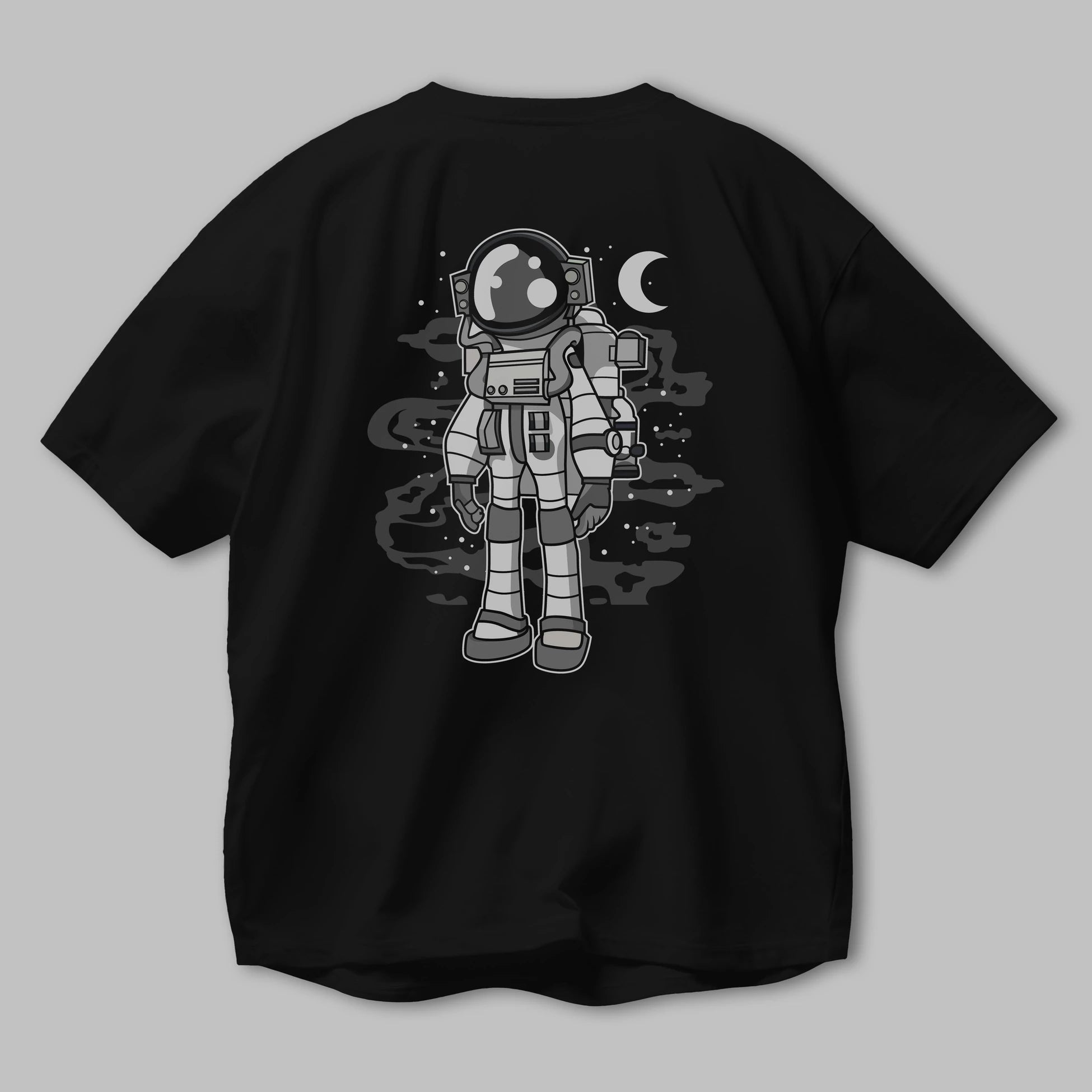 Astronaut Stand Arka Baskılı Oversize t-shirt Erkek Kadın Unisex