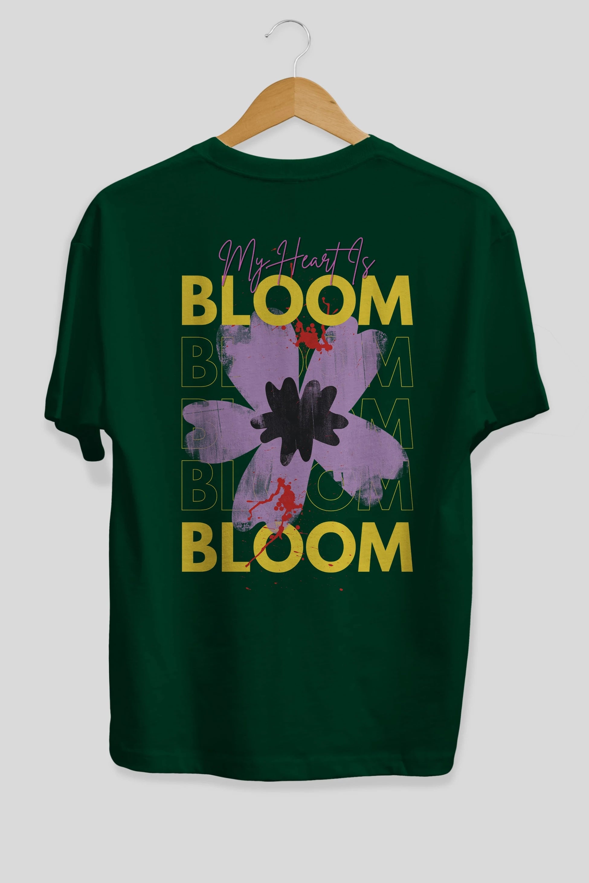 Bloom Yazılı Arka Baskılı Oversize t-shirt Erkek Kadın Unisex