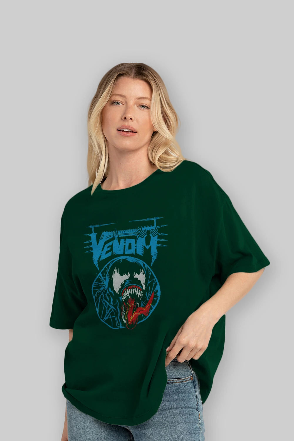 Venom (23) Ön Baskılı Oversize t-shirt Erkek Kadın Unisex %100 Pamuk Bisiklet Yaka tişort