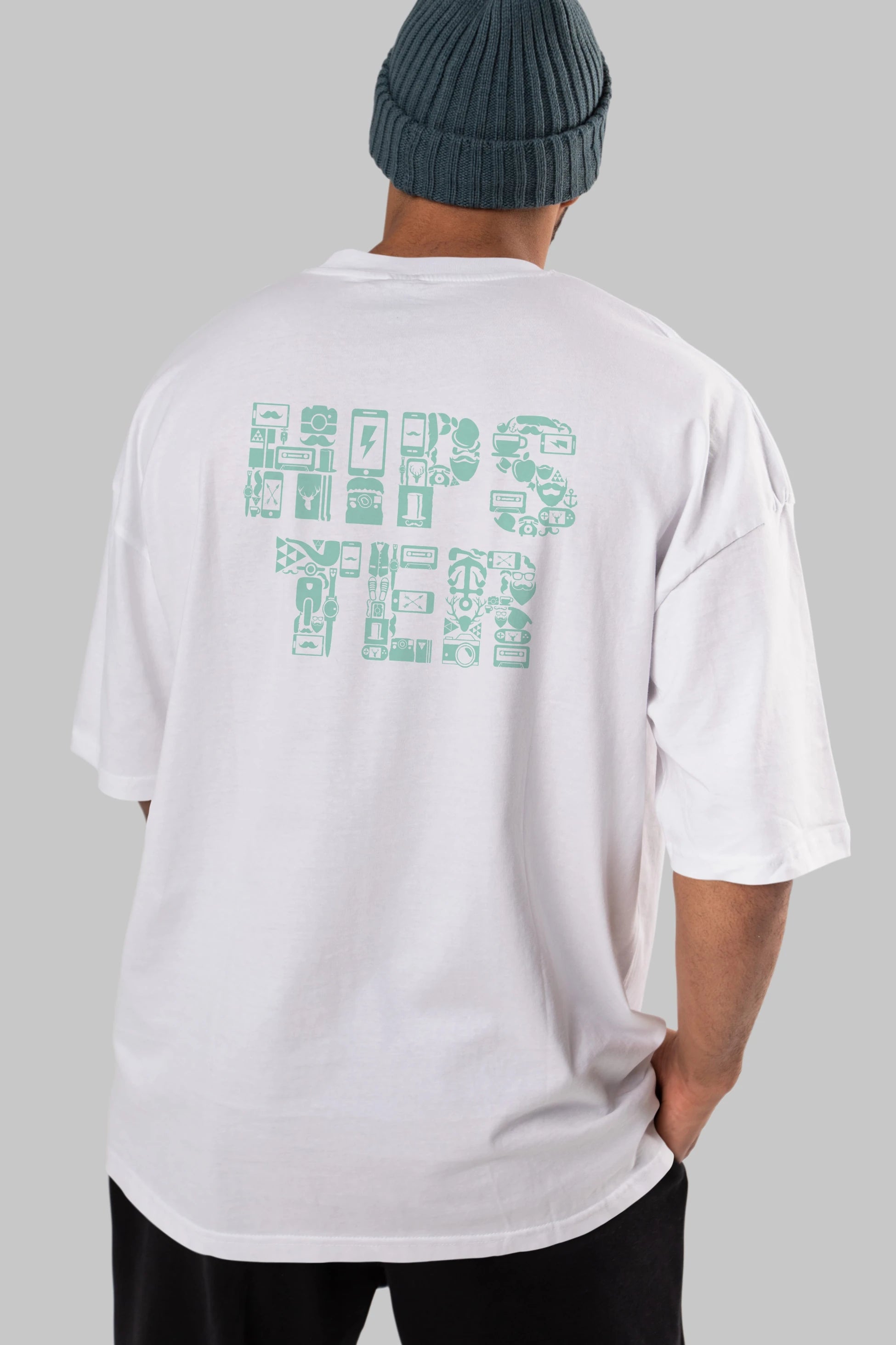HIPSTER Arka Baskılı Oversize t-shirt %100 pamuk Erkek Kadın Unisex
