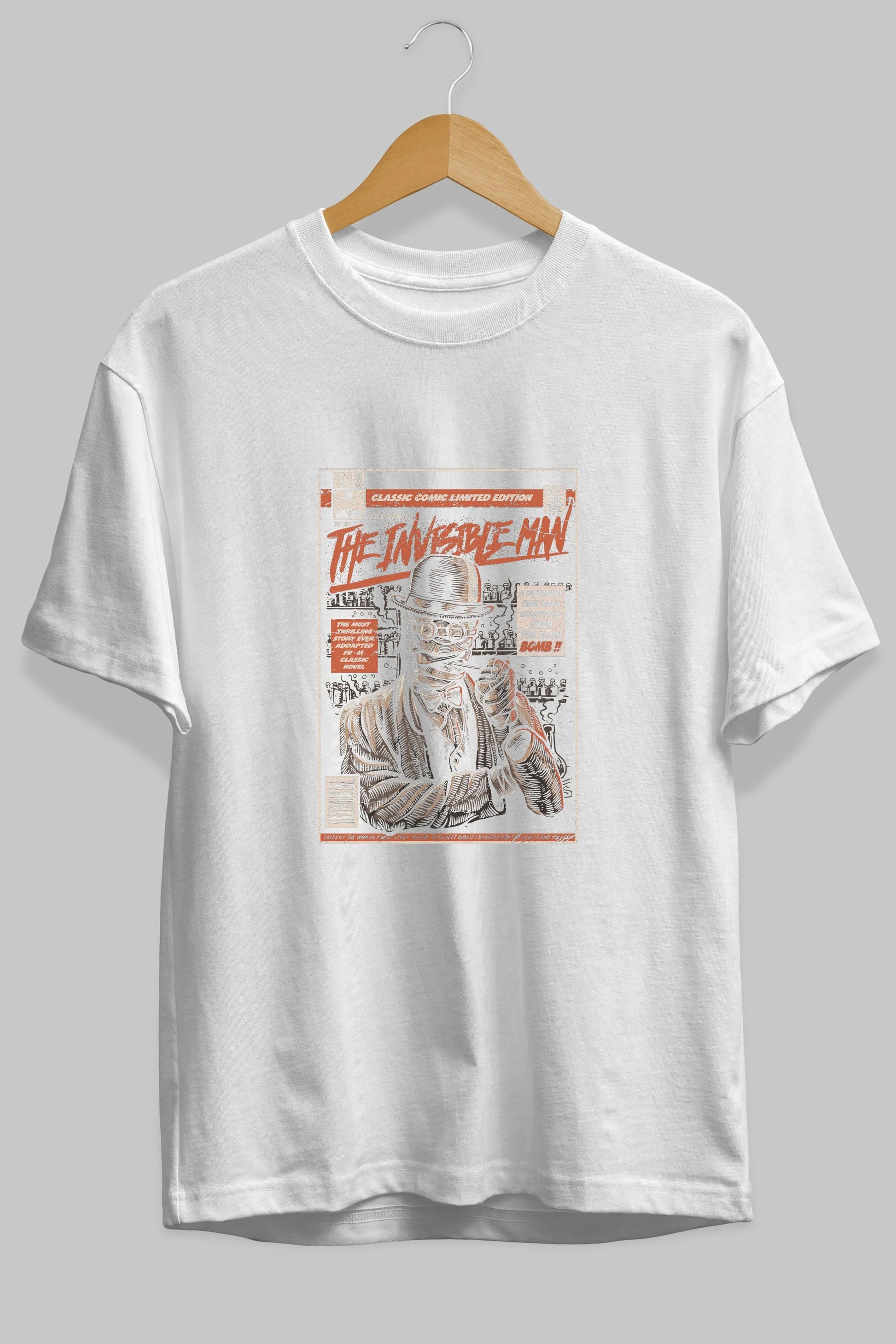 The Invisible Man Ön Baskılı Oversize t-shirt Erkek Kadın Unisex %100 Pamuk tişort