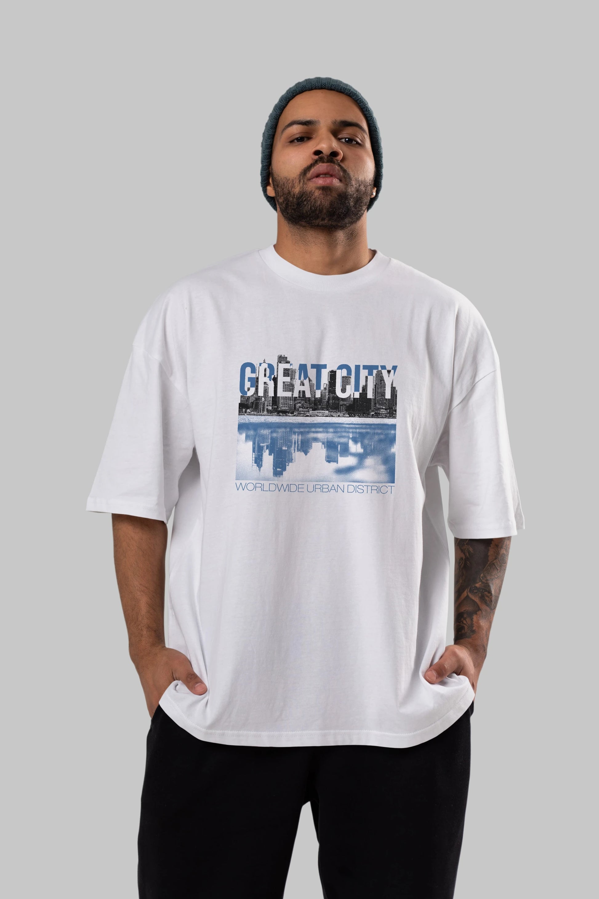 Great City Ön Baskılı Oversize t-shirt Erkek Kadın Unisex