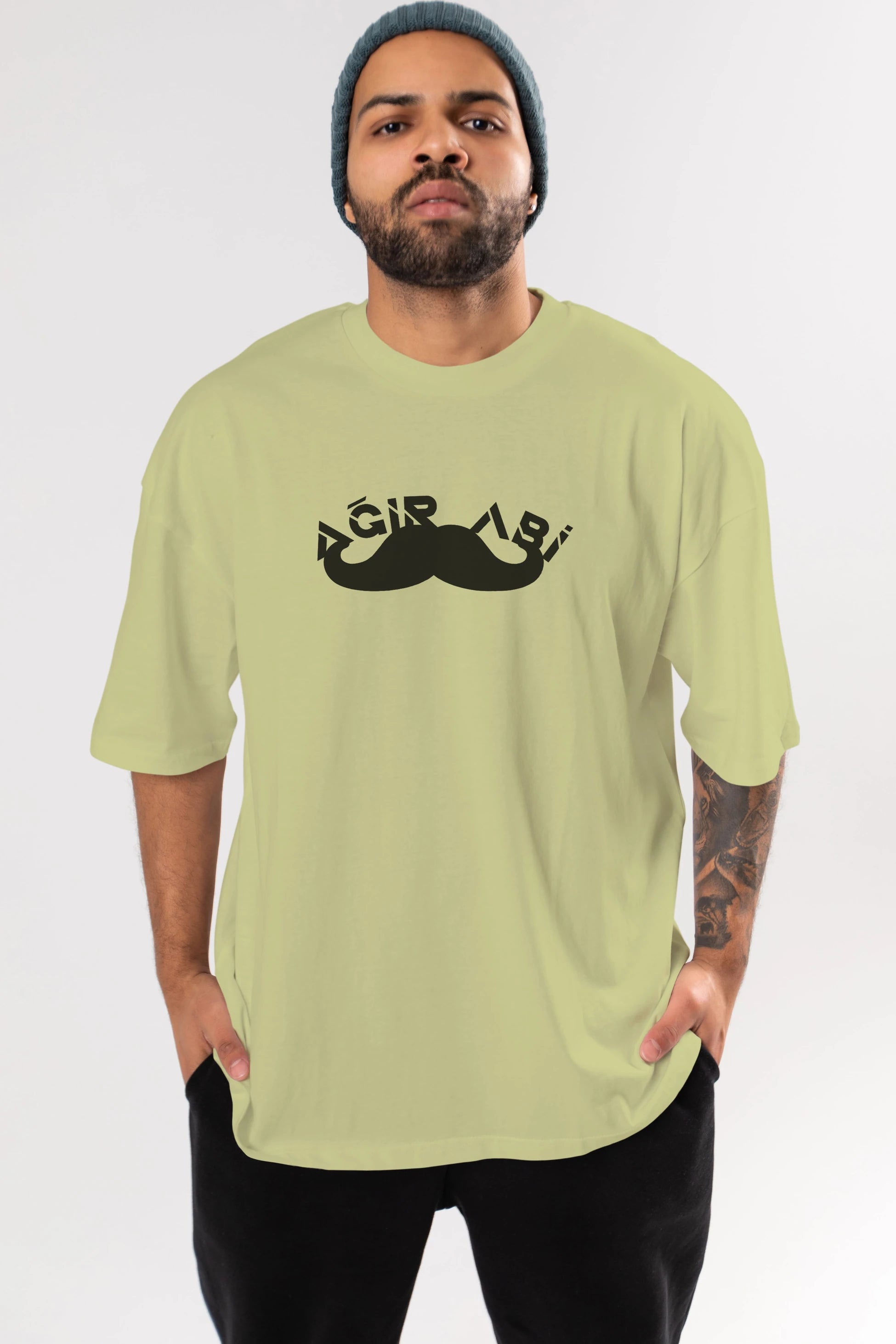 Ağır Abi Ön Baskılı Oversize t-shirt %100 pamuk Erkek Kadın Unisex